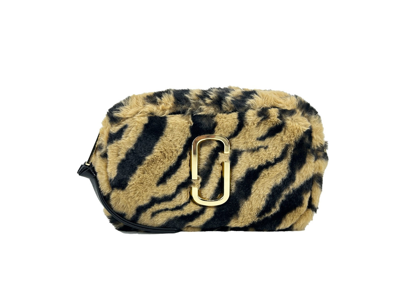 Elevate your style with the Marc Jacobs The Snapshot Tiger Fur Crossbody Bag, a luxurious faux fur accessory that embodies sophistication and timeless allure.
