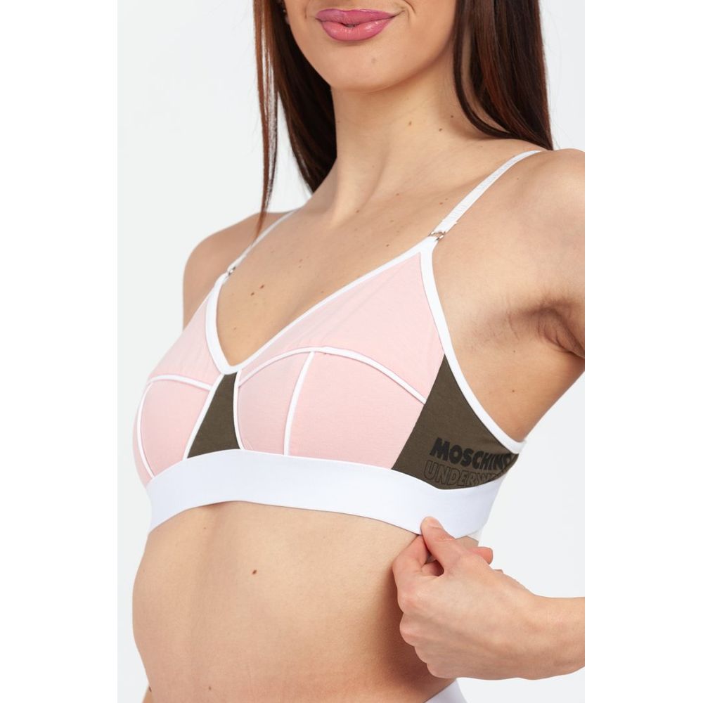 Experience the exquisite Moschino Multicolor Cotton Bra, a blend of luxurious cotton and elastane, embodying haute couture elegance for the modern connoisseur.