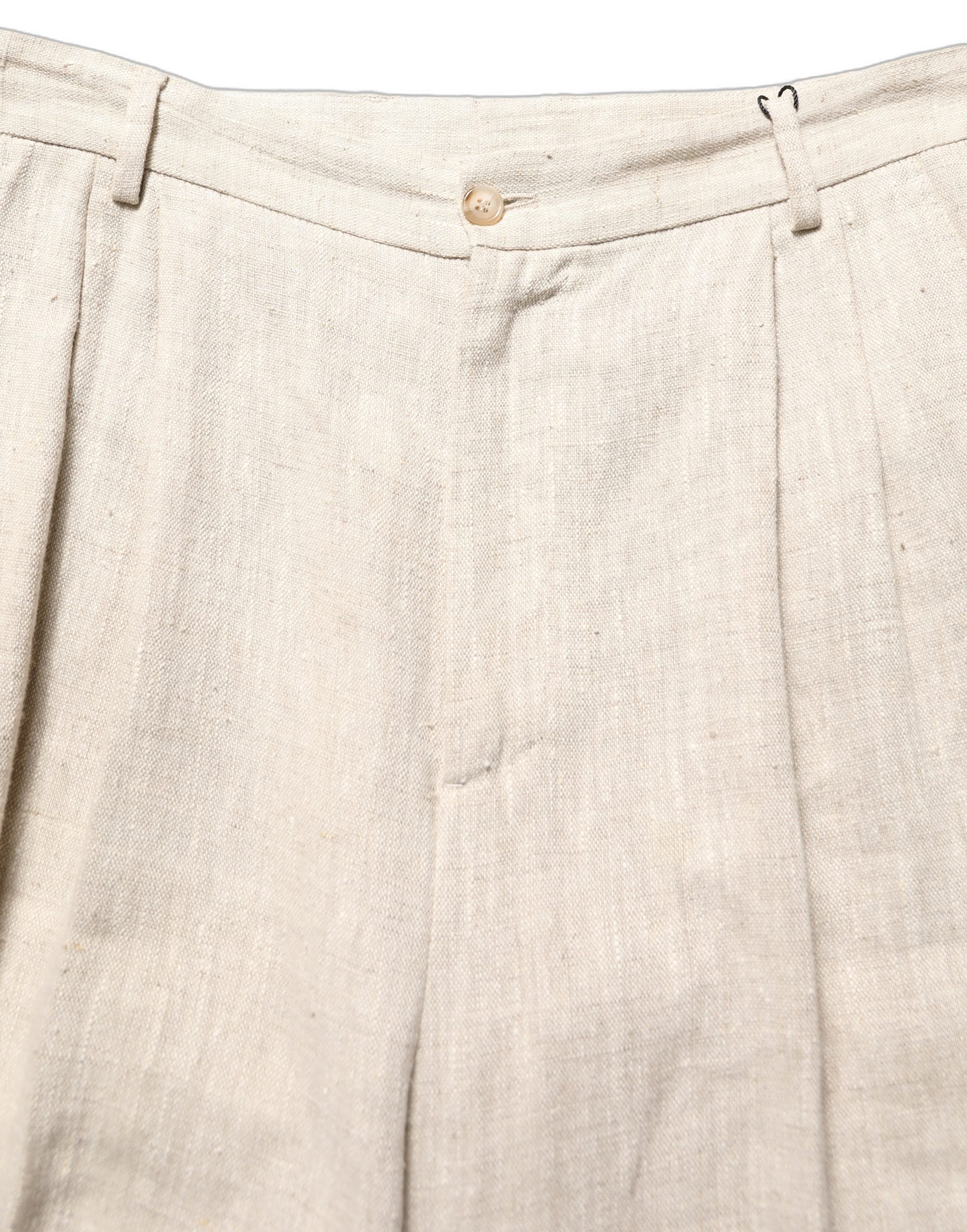 Dolce & Gabbana Beige Linen Dress Trousers | Artisanal Elegance