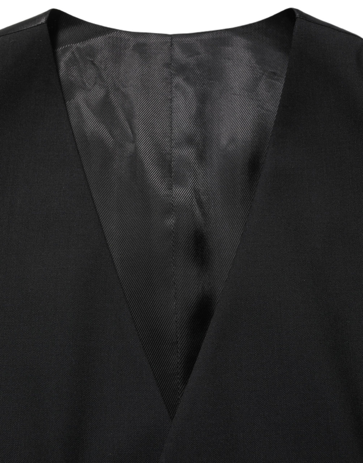 Dolce & Gabbana Black Wool Waistcoat Vest - Timeless Elegance