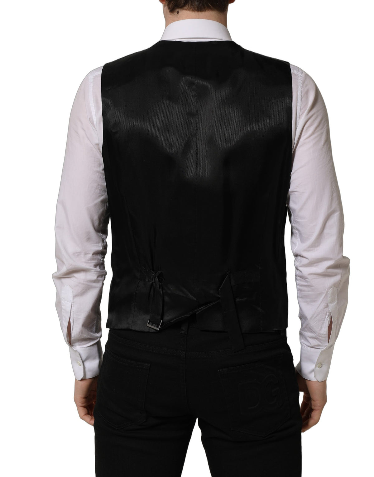 Dolce & Gabbana Black Wool Waistcoat Vest - Timeless Elegance