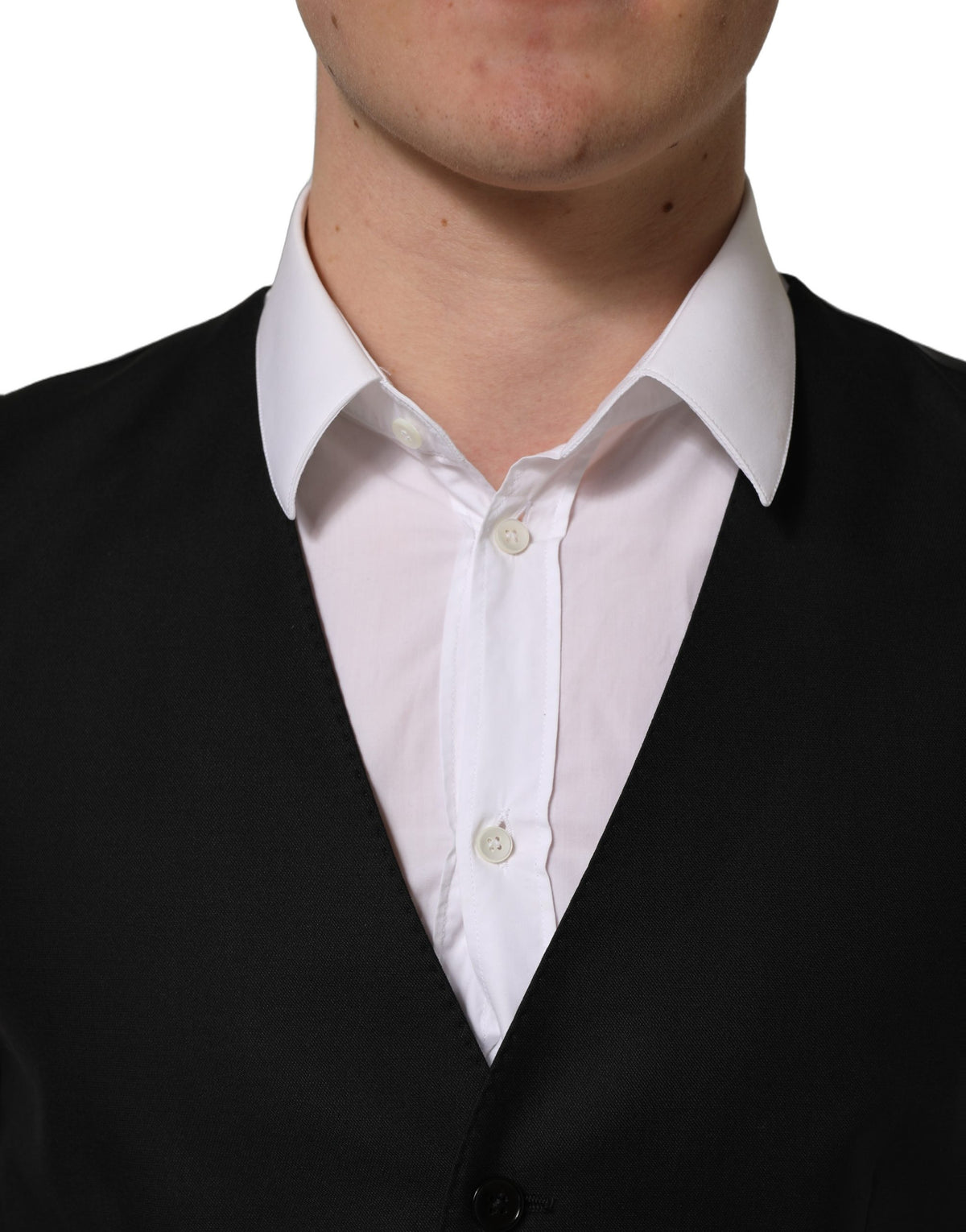 Dolce & Gabbana Black Wool Waistcoat Vest - Timeless Luxury