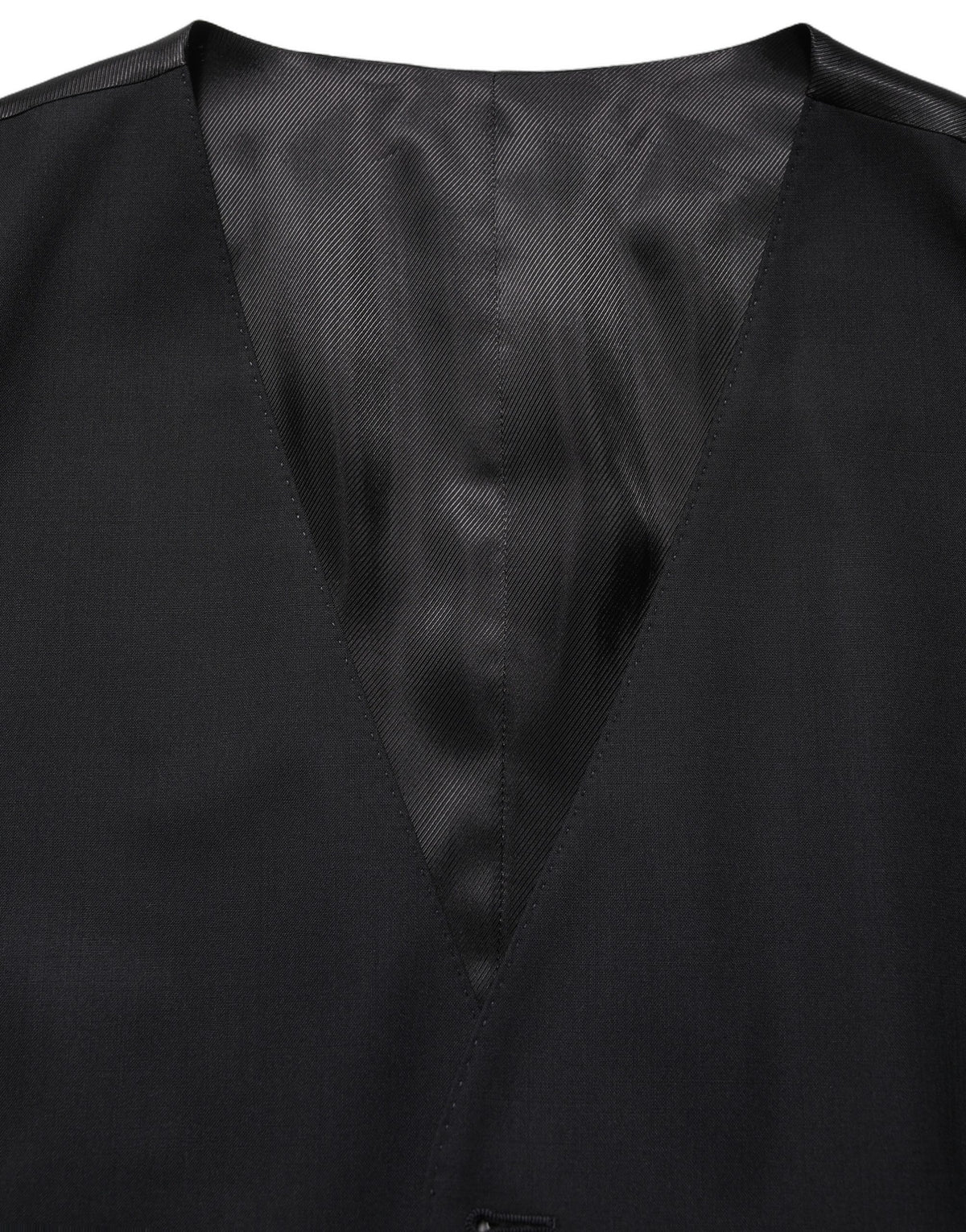 Dolce & Gabbana Black Wool Waistcoat Vest for Timeless Elegance