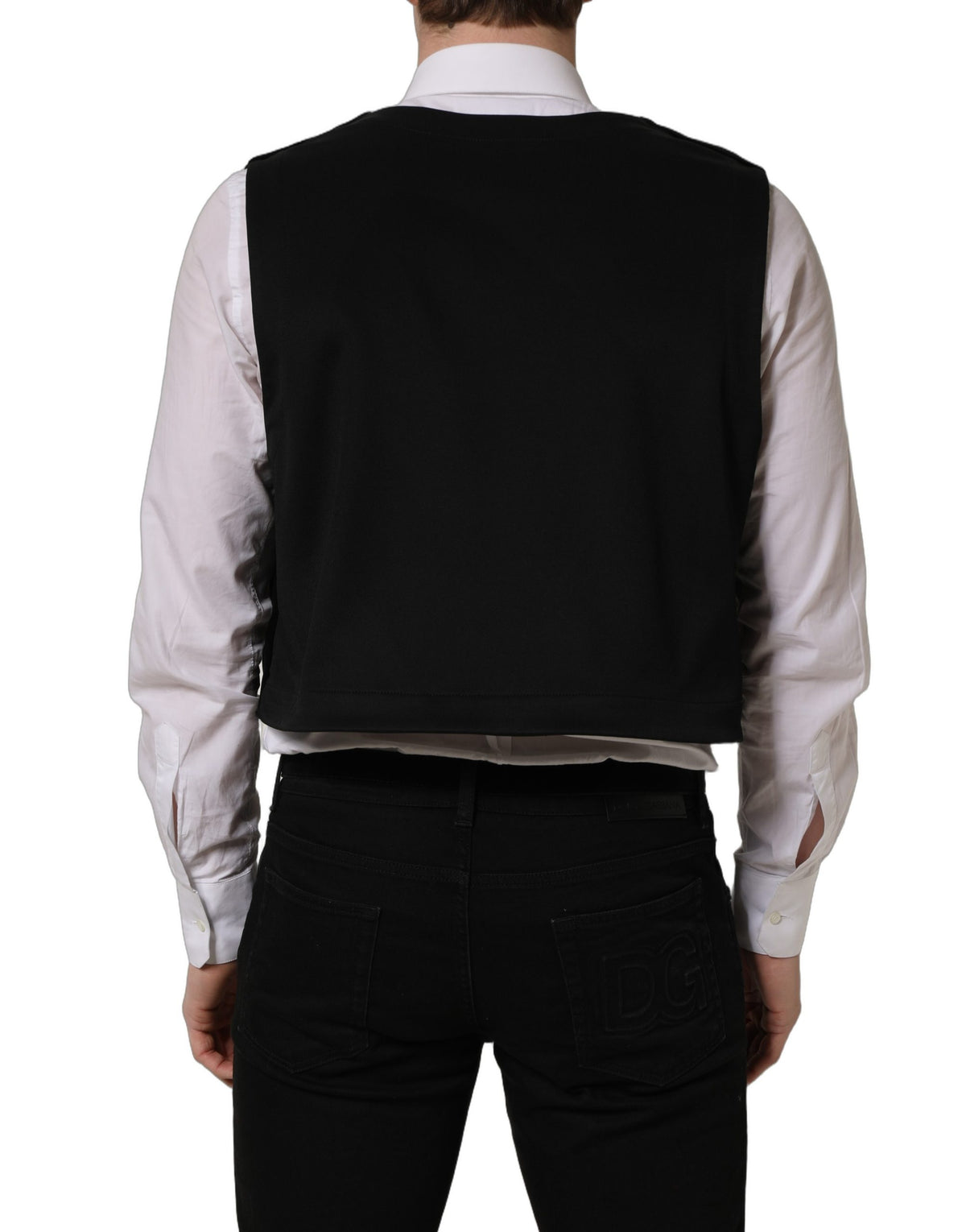 Dolce & Gabbana Black Cotton Waistcoat Vest - Timeless Luxury