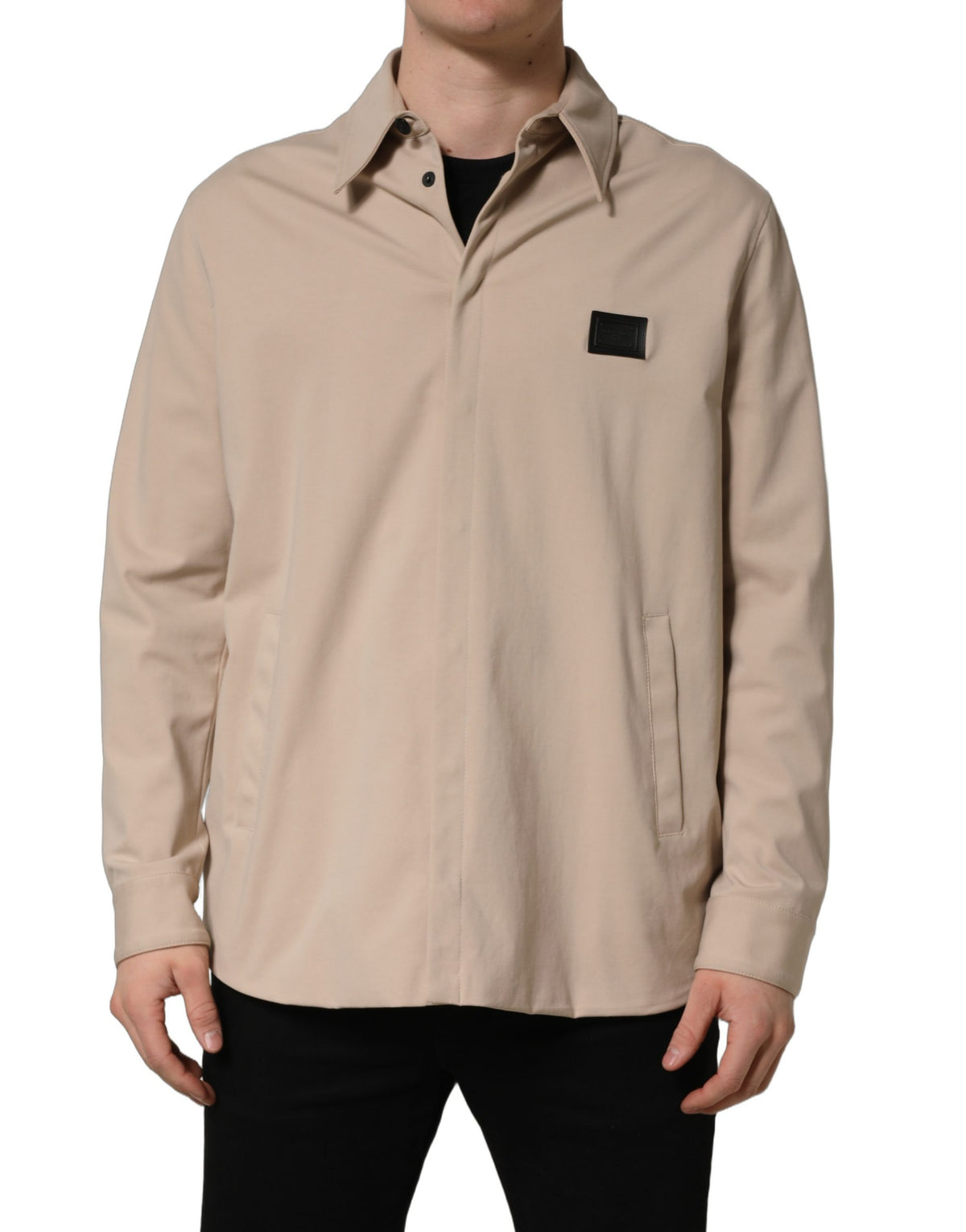 Dolce & Gabbana Beige Logo Overshirt - Timeless Luxury Redefined