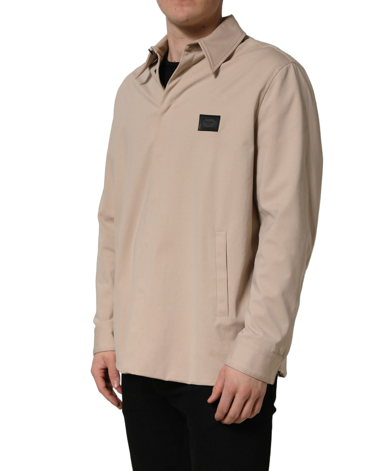 Dolce & Gabbana Beige Logo Overshirt - Timeless Luxury Elegance