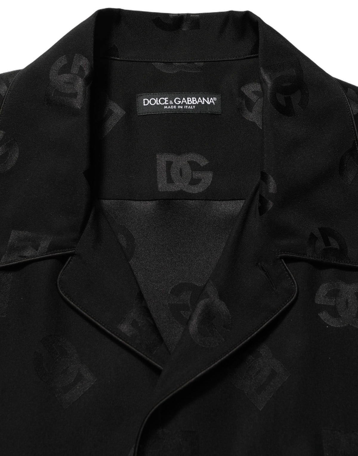 Dolce & Gabbana Black Silk Logo Monogram Shirt for Timeless Elegance