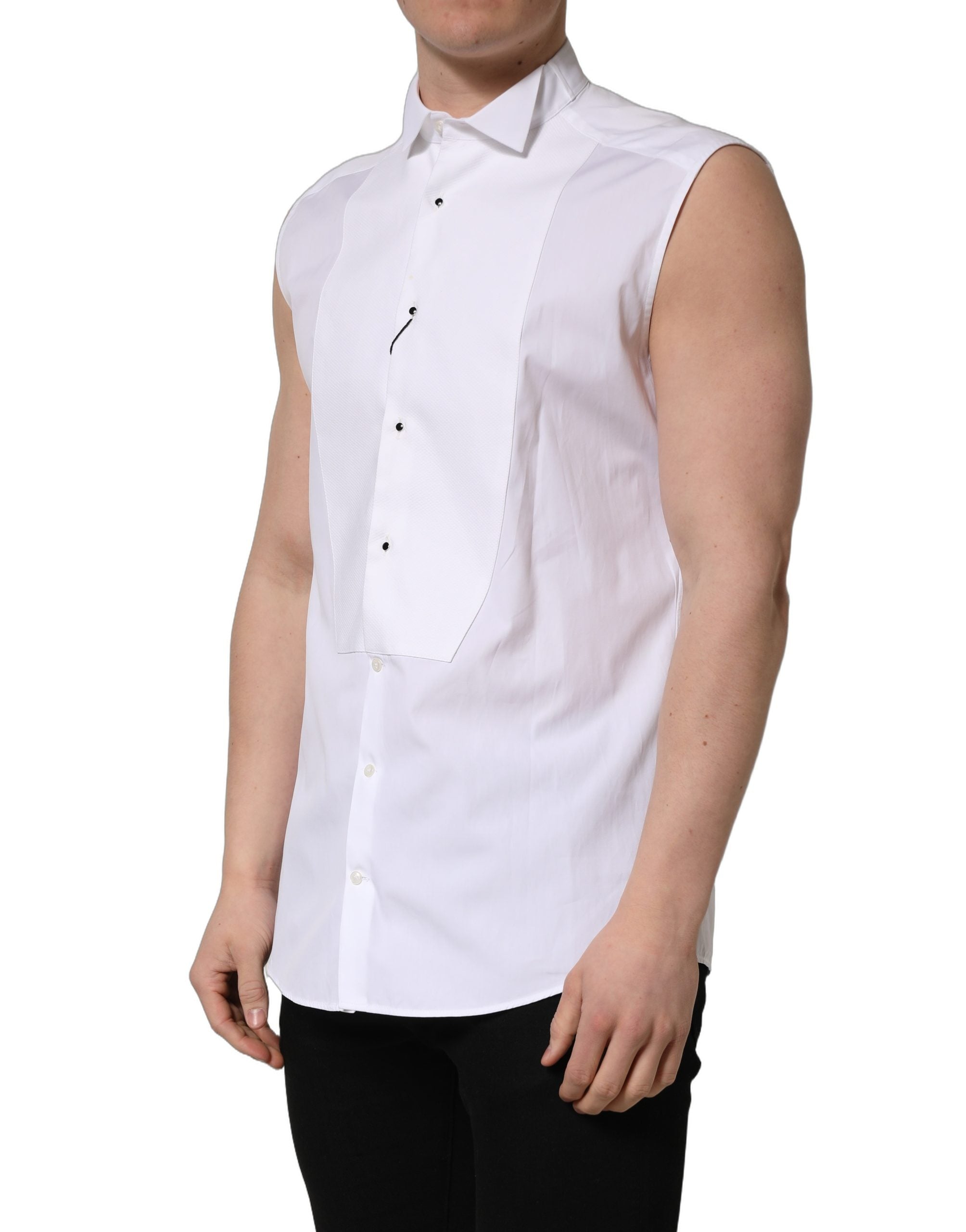 Dolce & Gabbana Cotton MARTINI Sleeveless Dress Shirt - Luxury Fashion