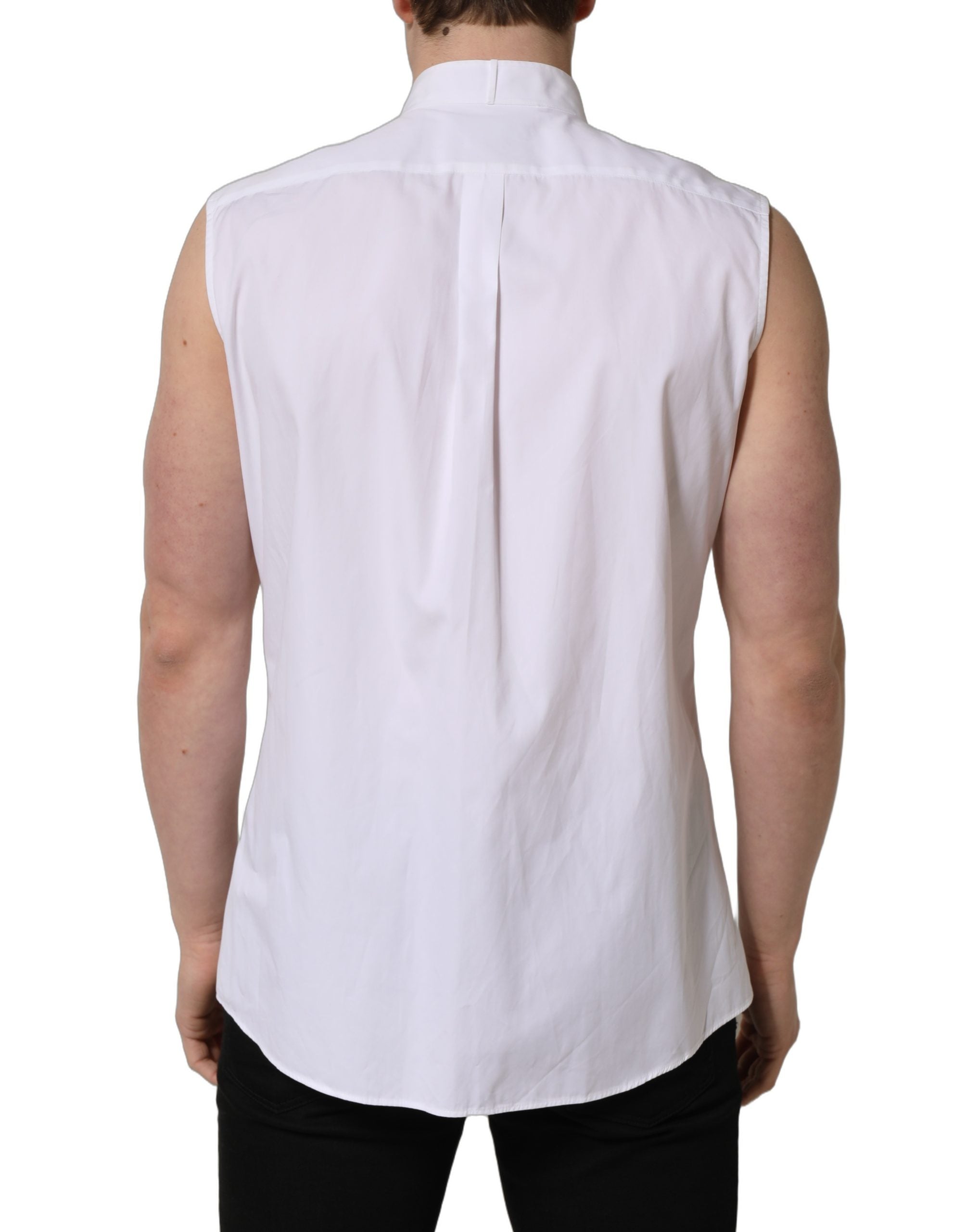 Dolce & Gabbana Sleeveless Cotton Dress Shirt - Timeless Elegance