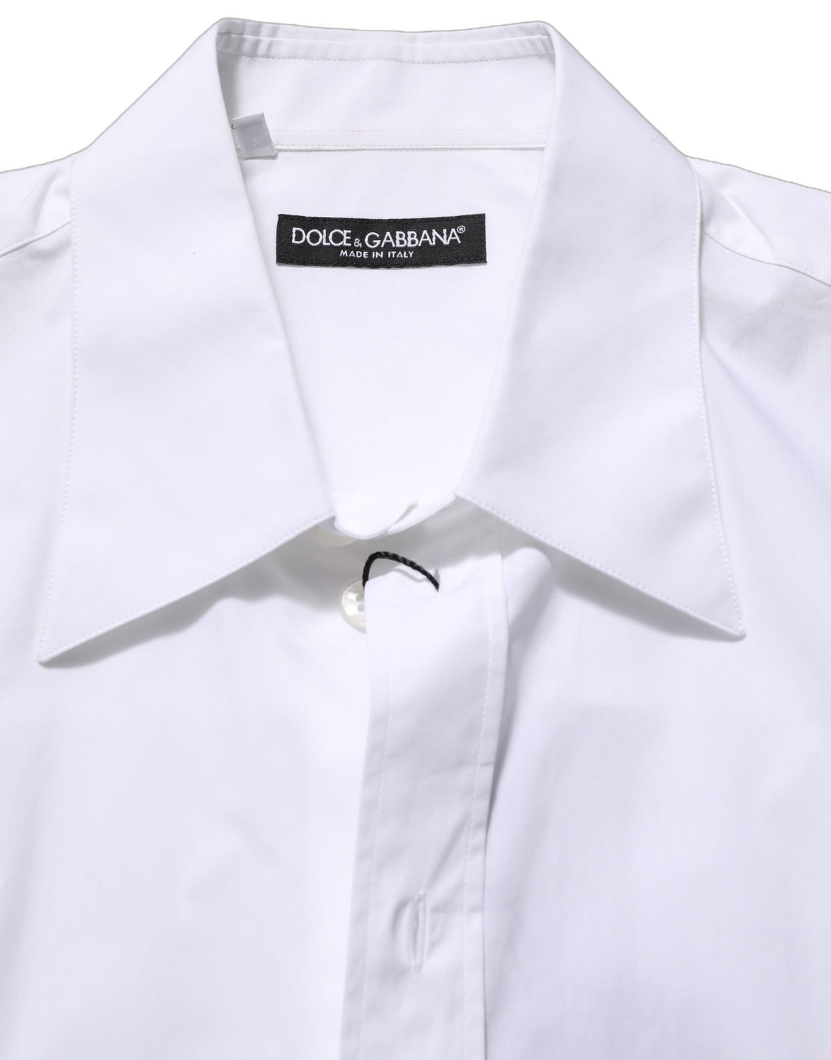 Dolce & Gabbana White Cotton Sleeveless Dress Shirt - Luxury Elegance