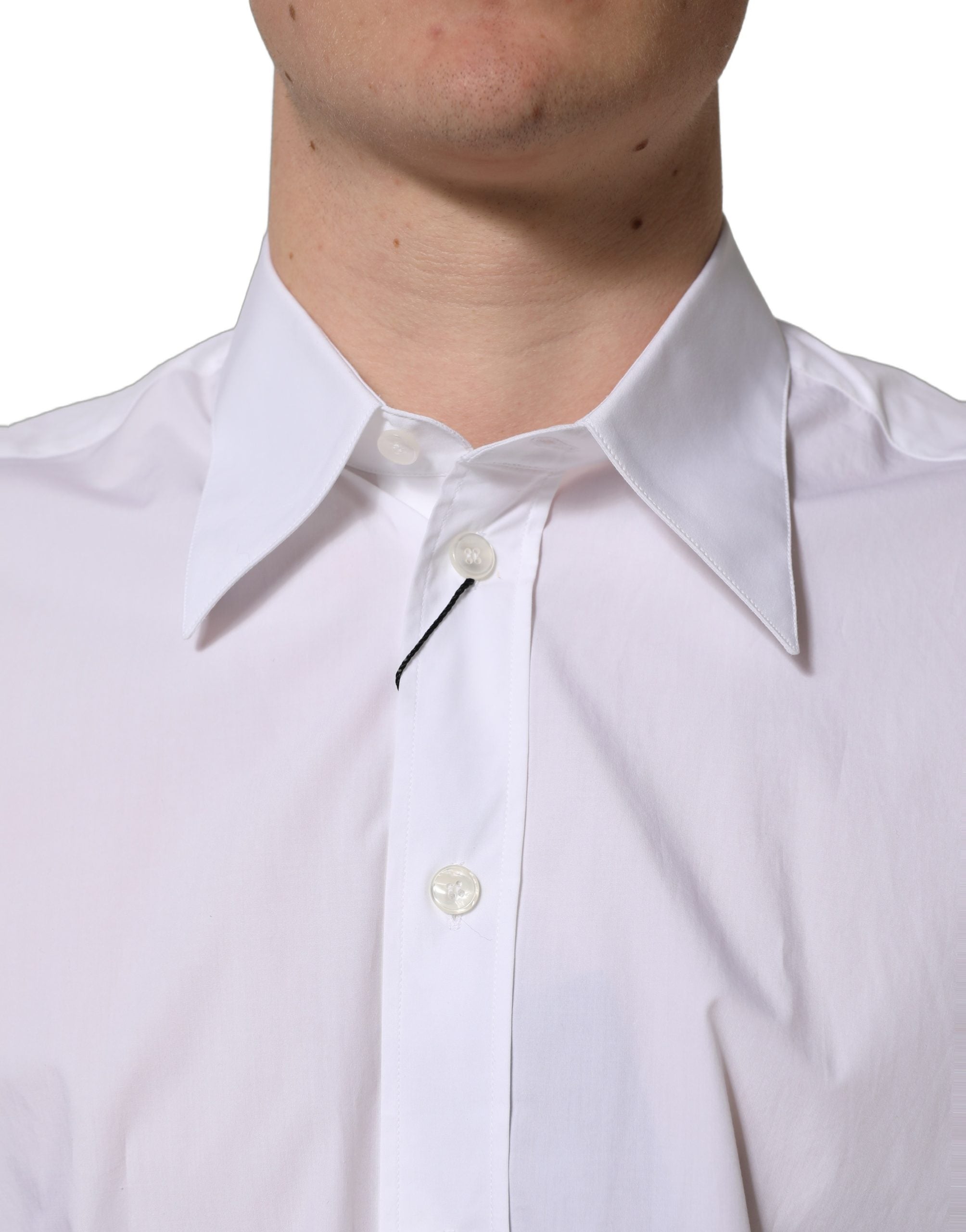 Dolce & Gabbana White Cotton Sleeveless Dress Shirt - Timeless Elegance