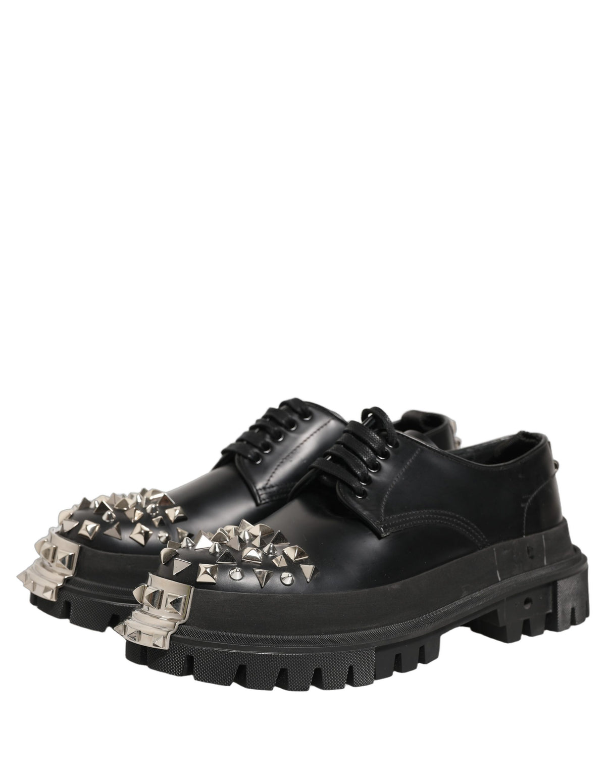 Dolce & Gabbana Black Leather Derby Shoes - Artisan Luxury