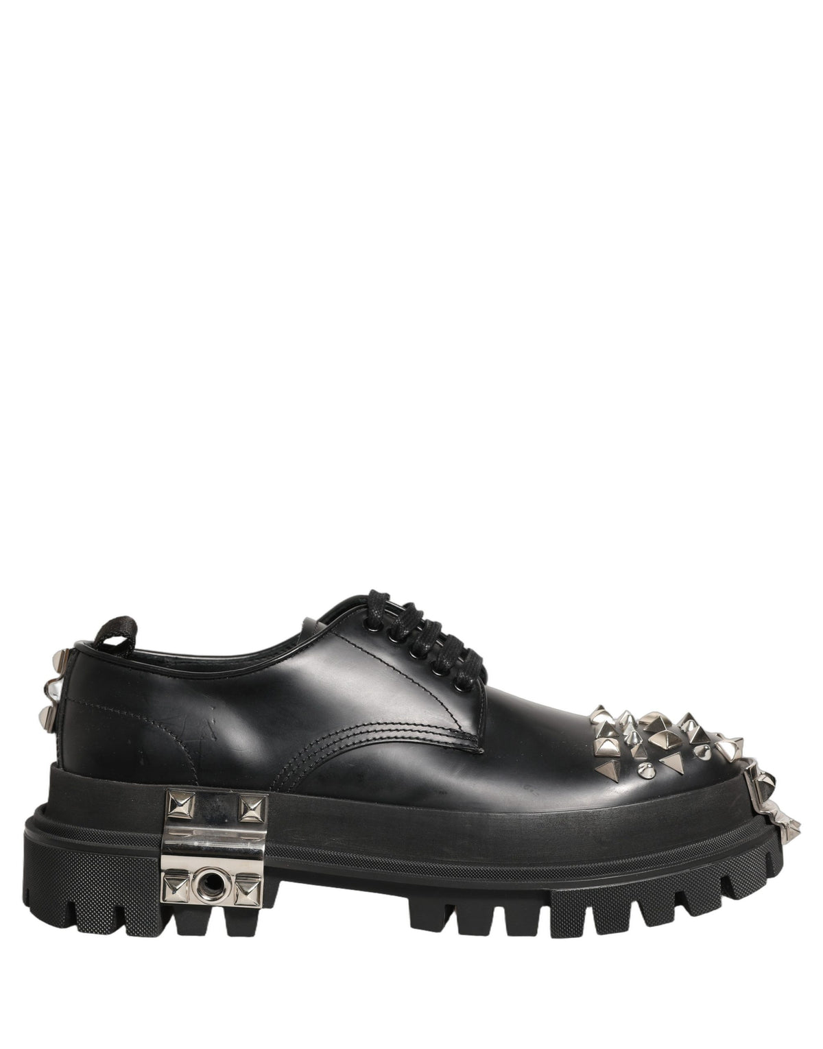 Dolce & Gabbana Black Leather Derby Shoes - Artisan Luxury