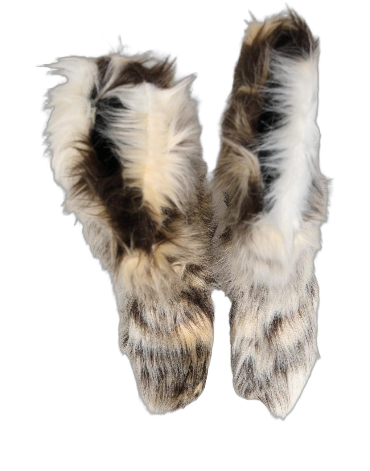 Dolce & Gabbana Multicolor Knee High Faux Fur Boots - Luxury Elegance