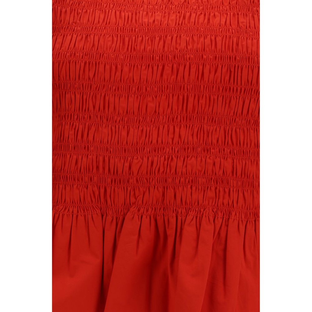 Ganni Red Cotton Blouse - Effortless Elegance Redefined