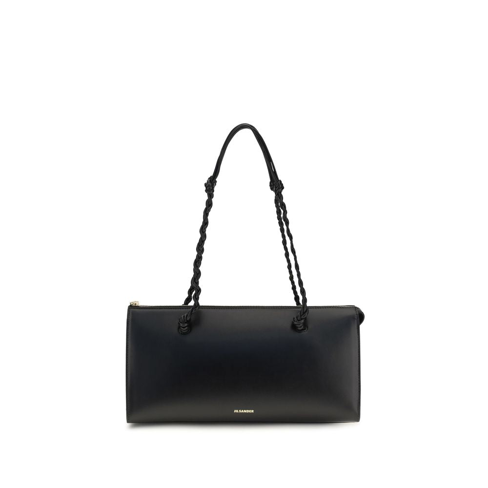 Elevate your style with the Jil Sander Black Calf Leather Bos Taurus Handbag, a masterpiece of contemporary elegance, crafted for those who appreciate true luxury.