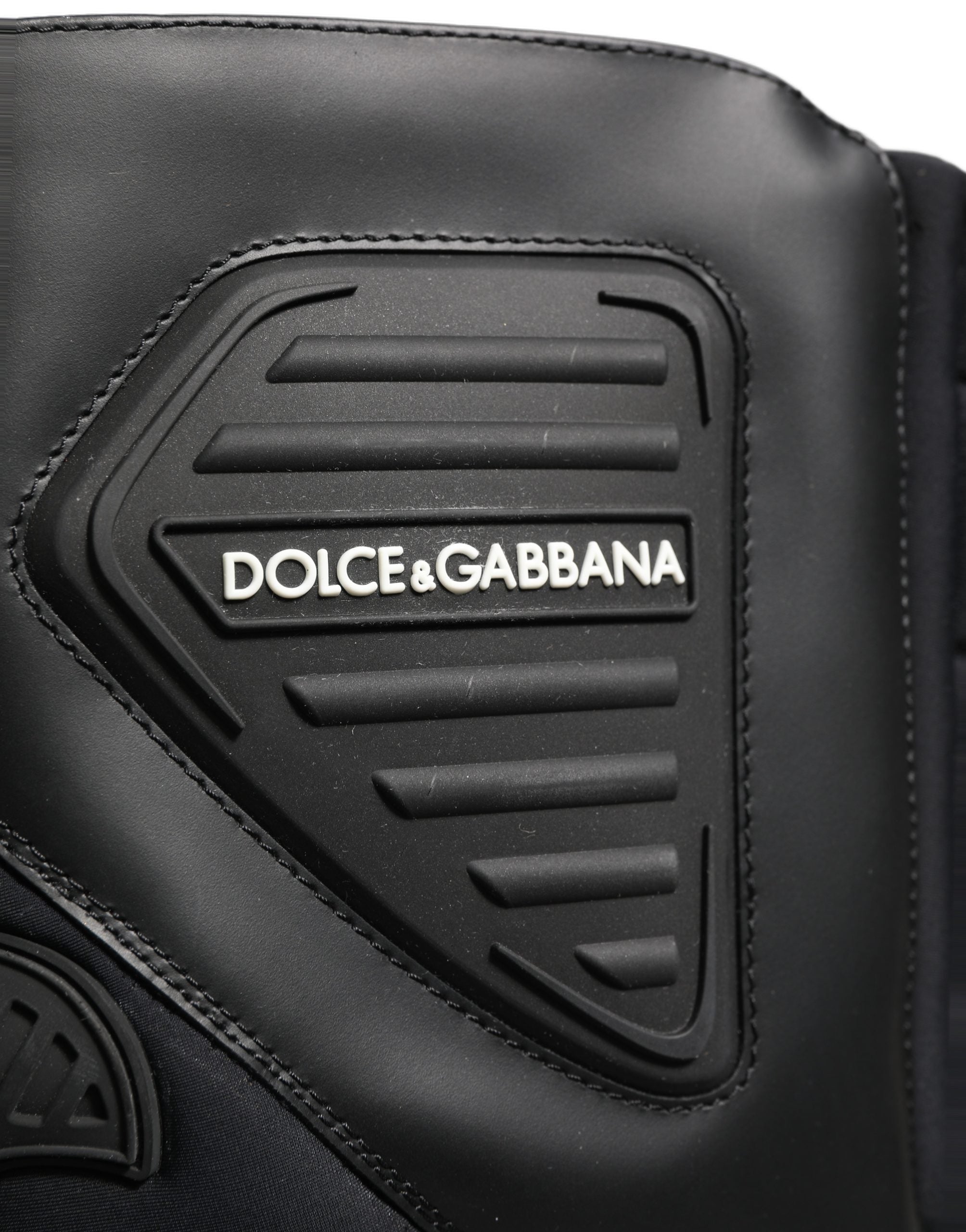 Dolce & Gabbana Black Leather Biker Mid Calf Boots - Timeless Luxury