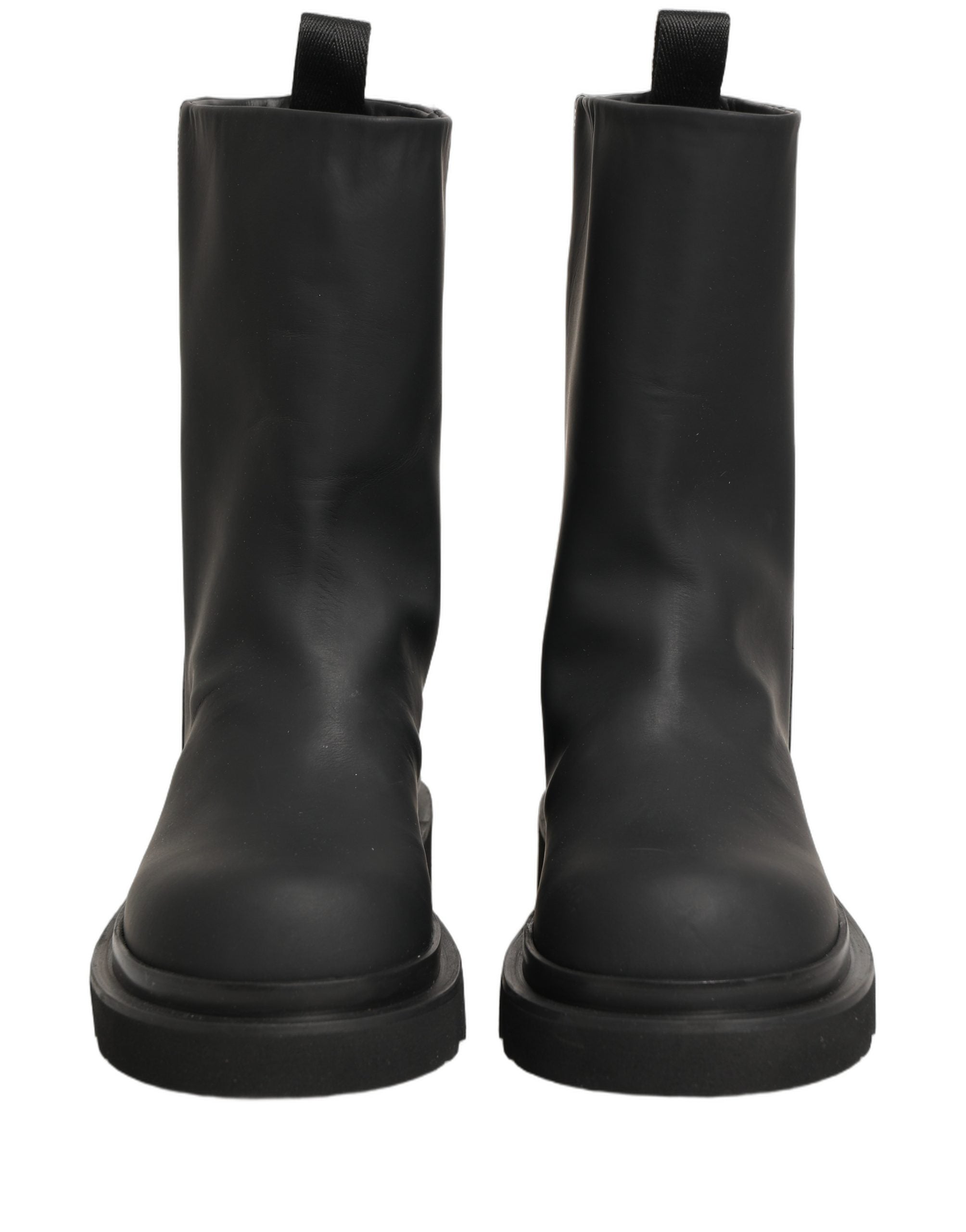 Dolce & Gabbana Black Leather Mid Calf Boots - Timeless Luxury