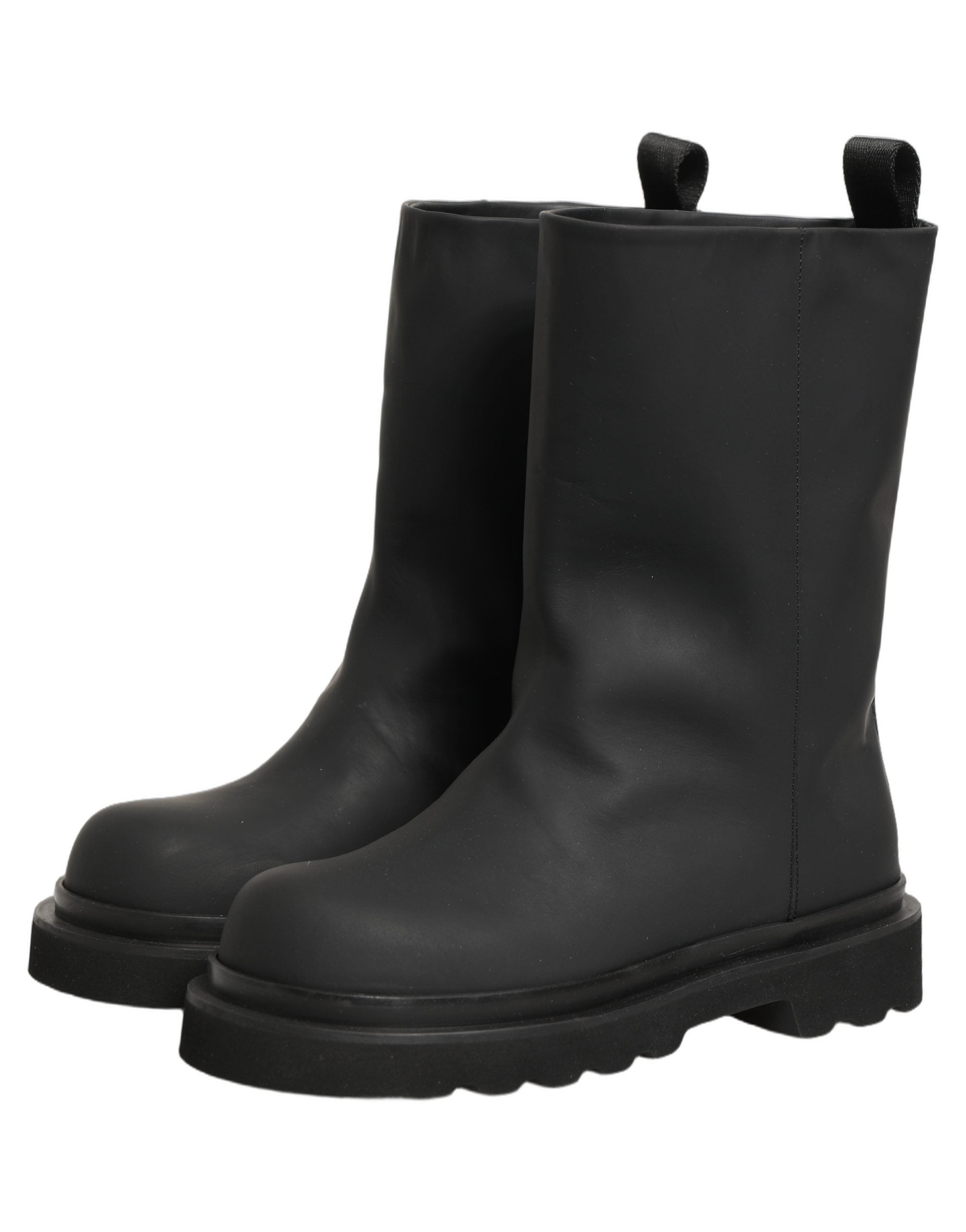 Dolce & Gabbana Black Leather Mid Calf Boots - Timeless Luxury