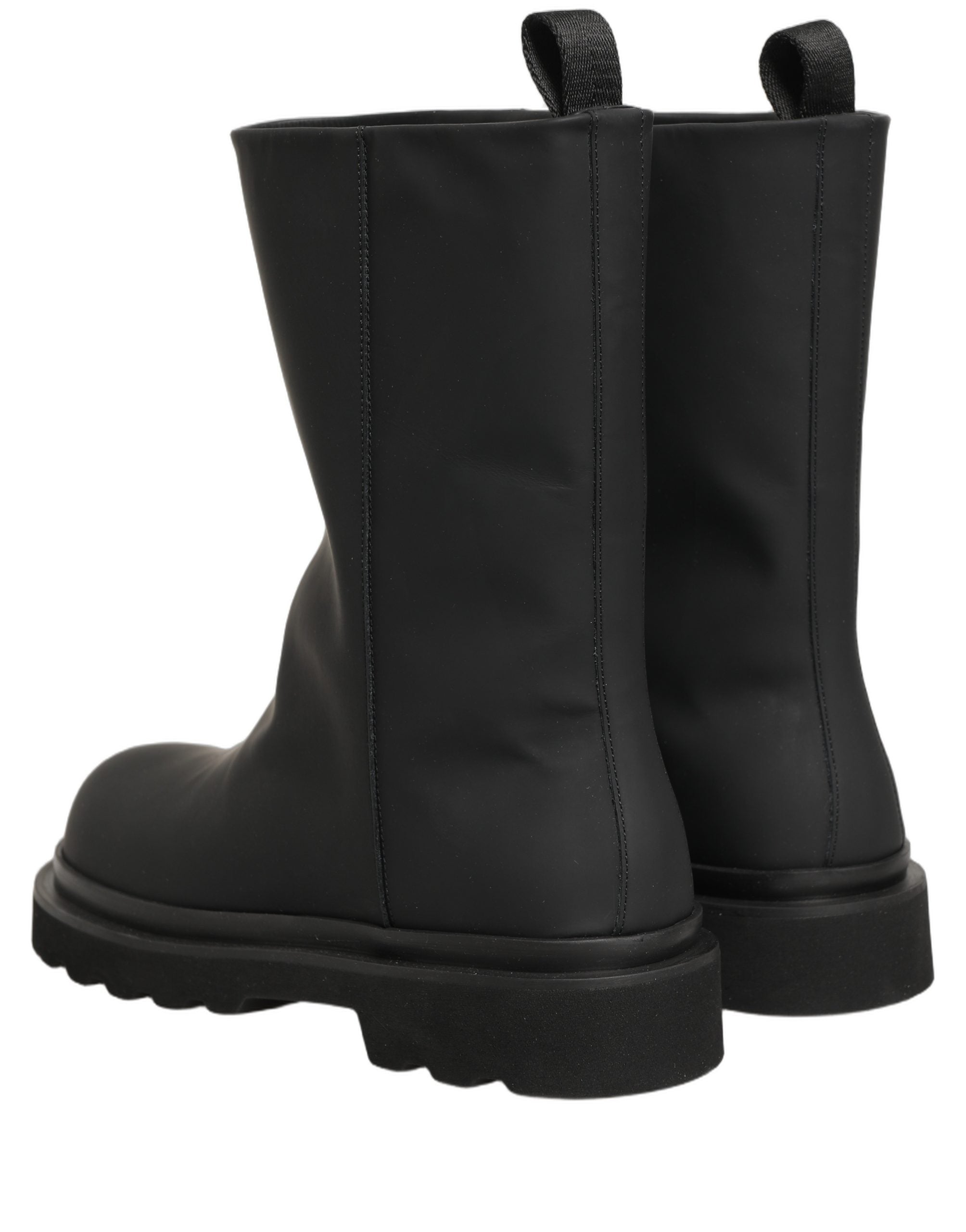 Dolce & Gabbana Black Leather Mid Calf Boots - Luxury Footwear