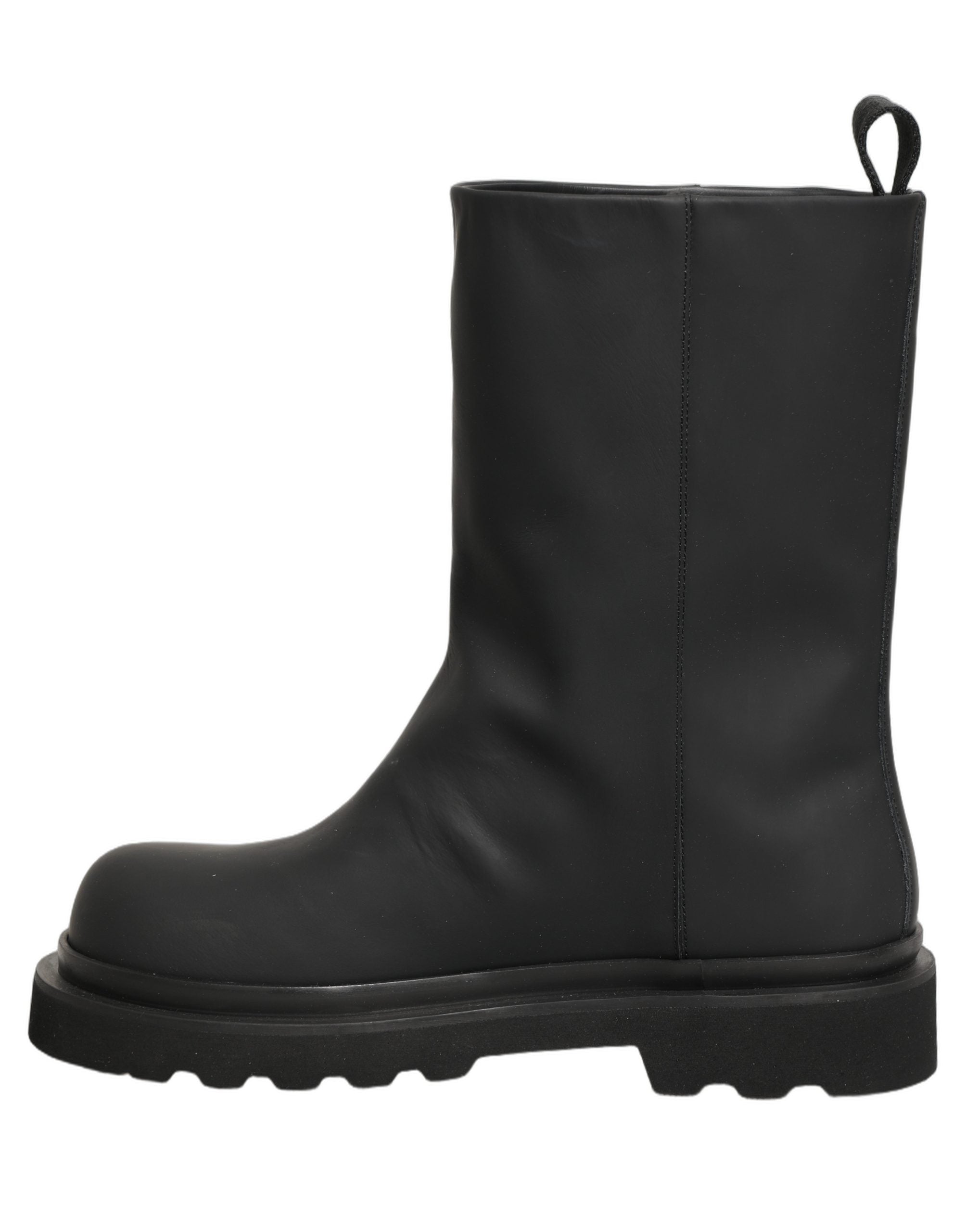 Dolce & Gabbana Black Leather Mid Calf Boots - Timeless Luxury