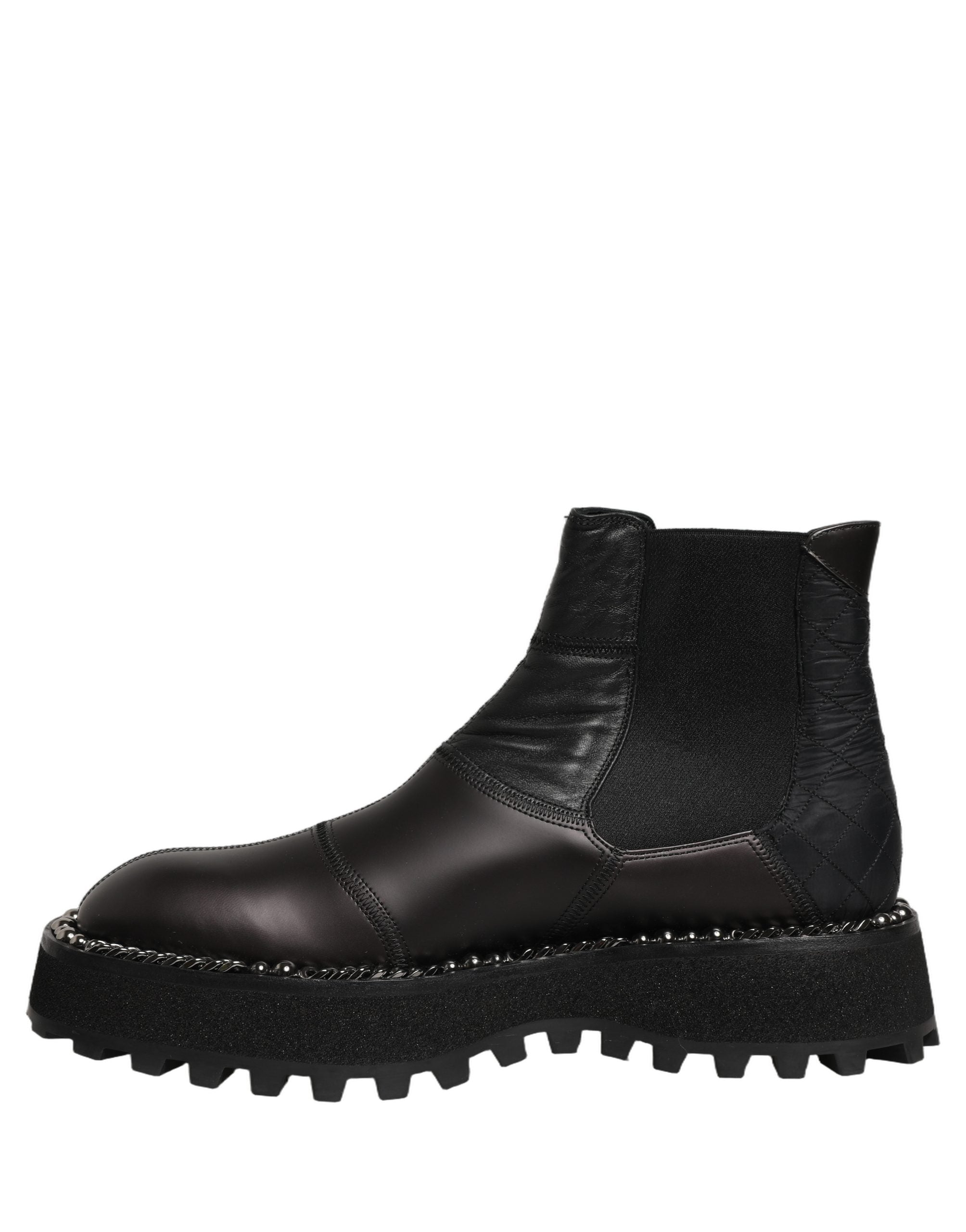 Experience the epitome of sophistication with Dolce & Gabbana's Black Chelsea Boots, crafted from luxurious materials for the discerning individual who commands attention.