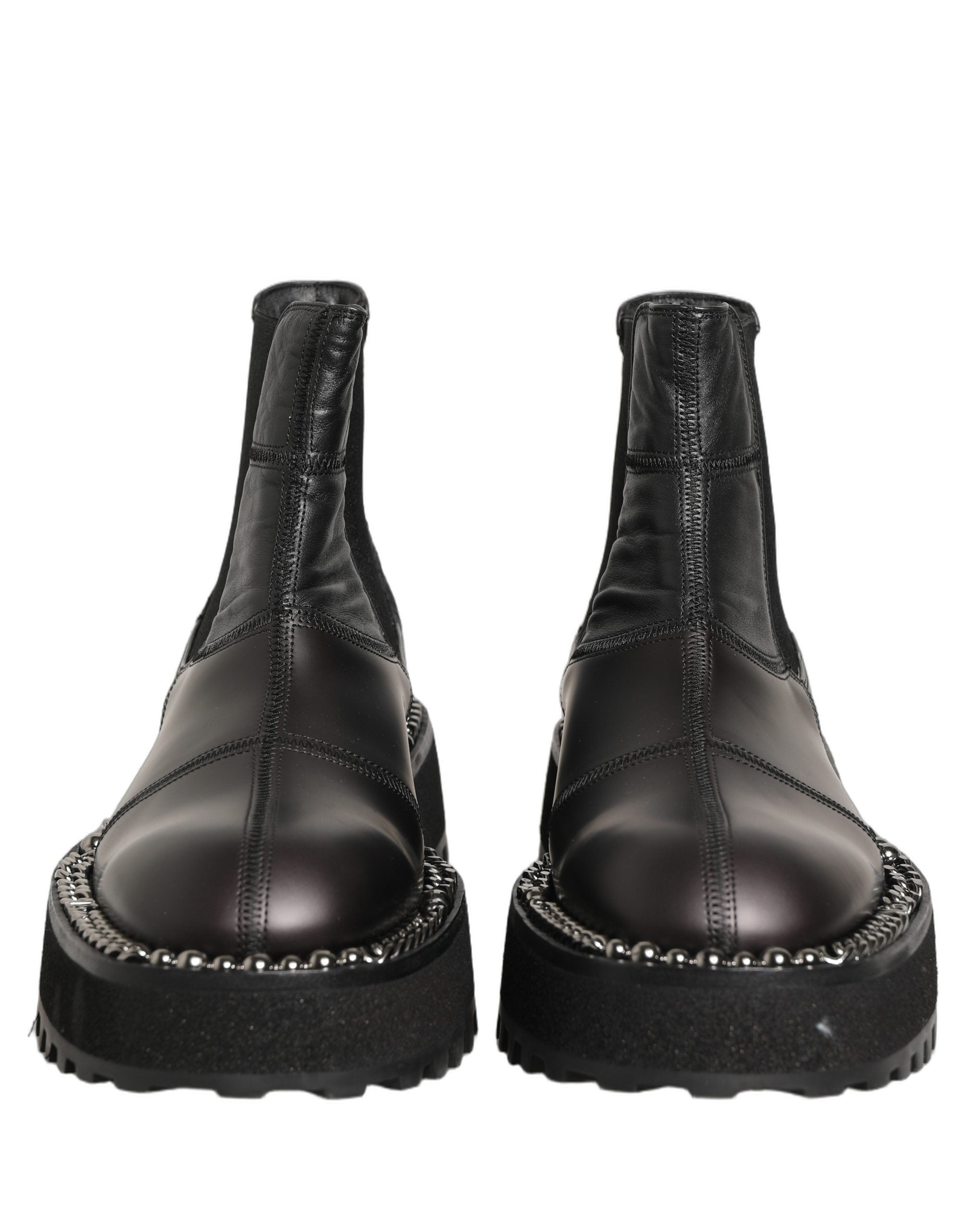 Step into sophistication with Dolce & Gabbana's Black Chelsea Boots, where exquisite craftsmanship meets luxurious materials, redefining elegance for the discerning individual.