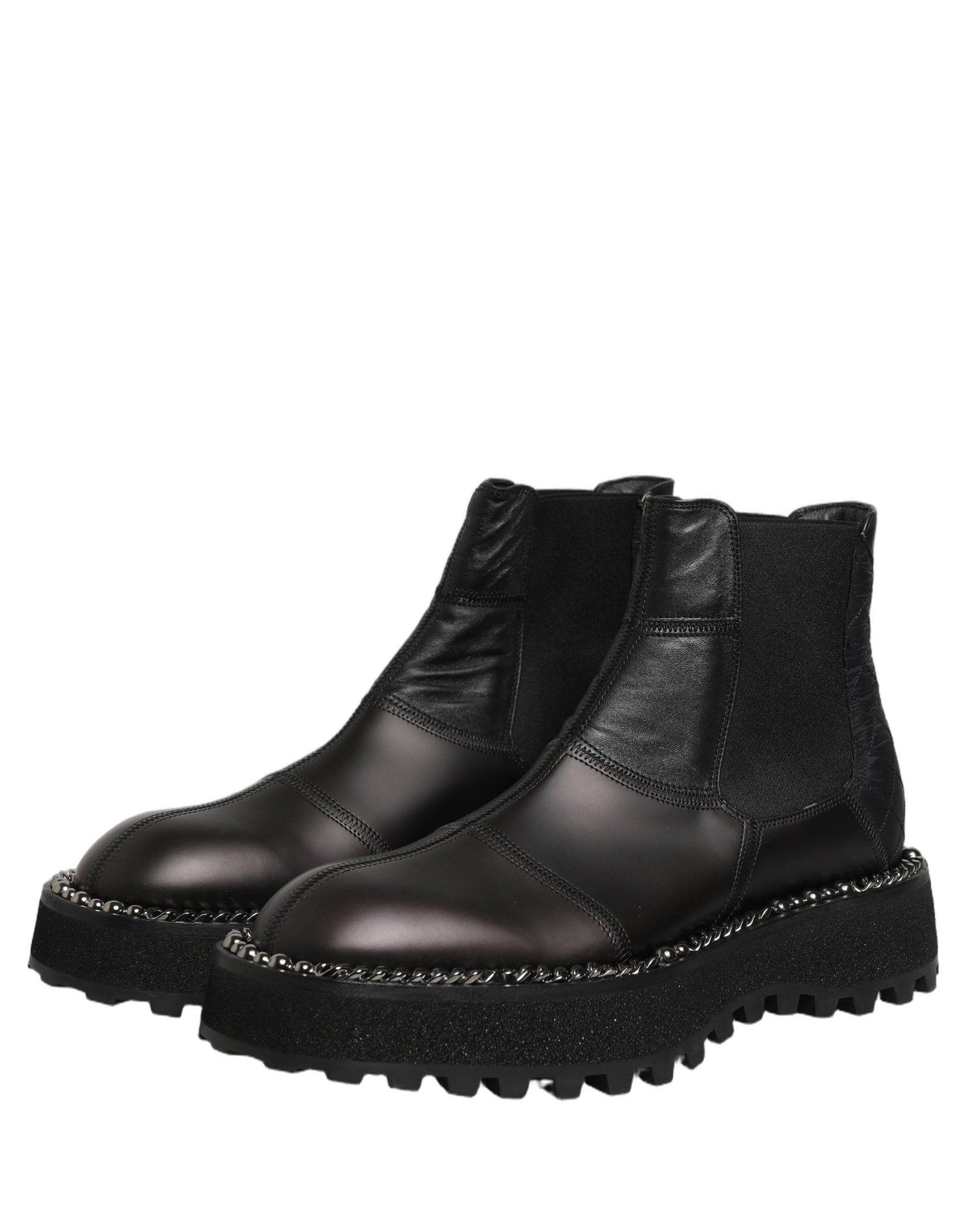 Step into unparalleled elegance with Dolce & Gabbana's Black Chelsea Boots, crafted from luxurious materials for the discerning individual who values sophistication and style.