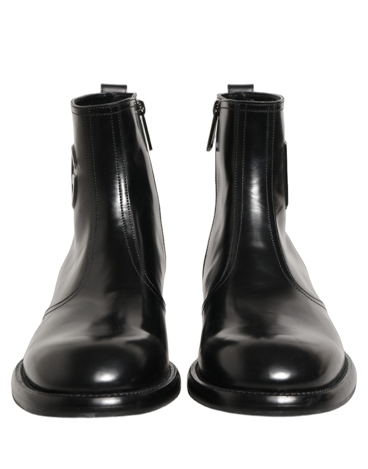 Dolce & Gabbana Black Leather Ankle Boots for Timeless Elegance