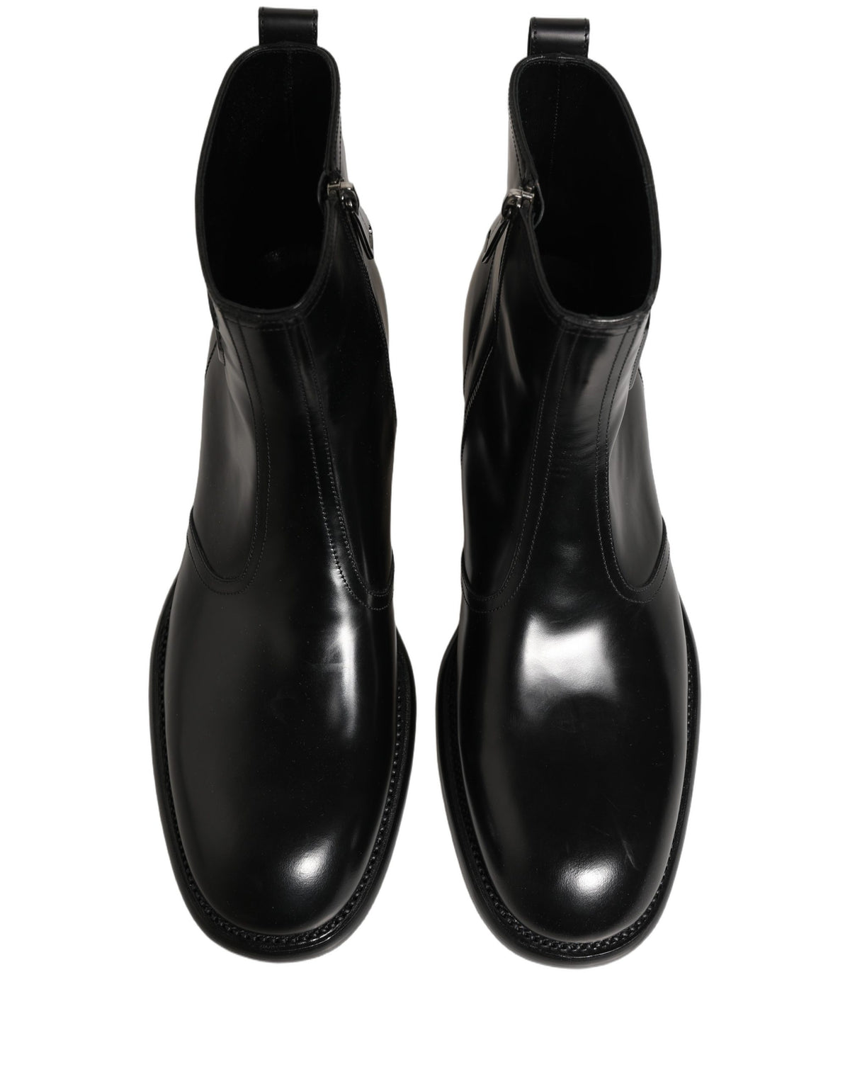 Dolce & Gabbana Black Leather Ankle Boots - Timeless Elegance