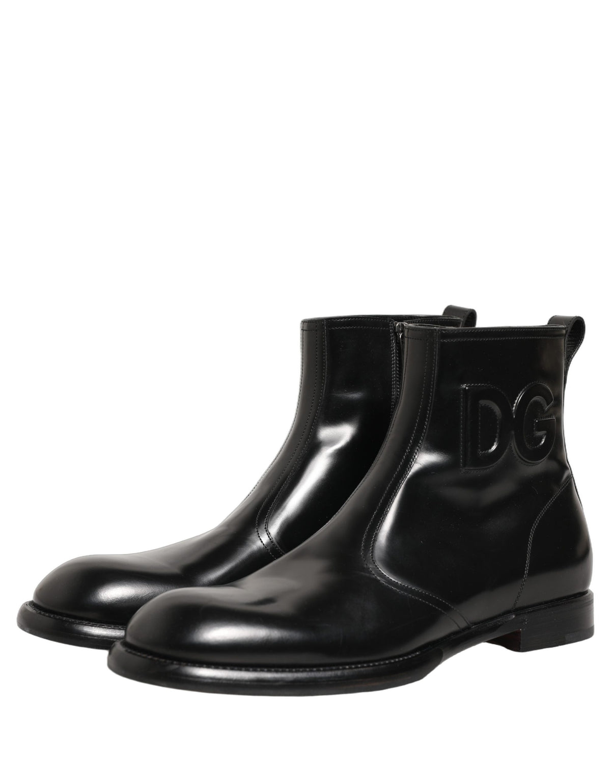 Dolce & Gabbana Black Leather Ankle Boots - Timeless Elegance