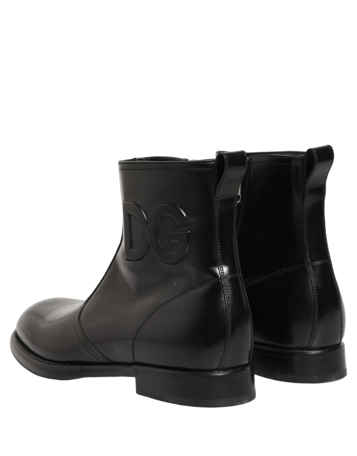 Dolce & Gabbana Black Leather Ankle Boots for Timeless Elegance