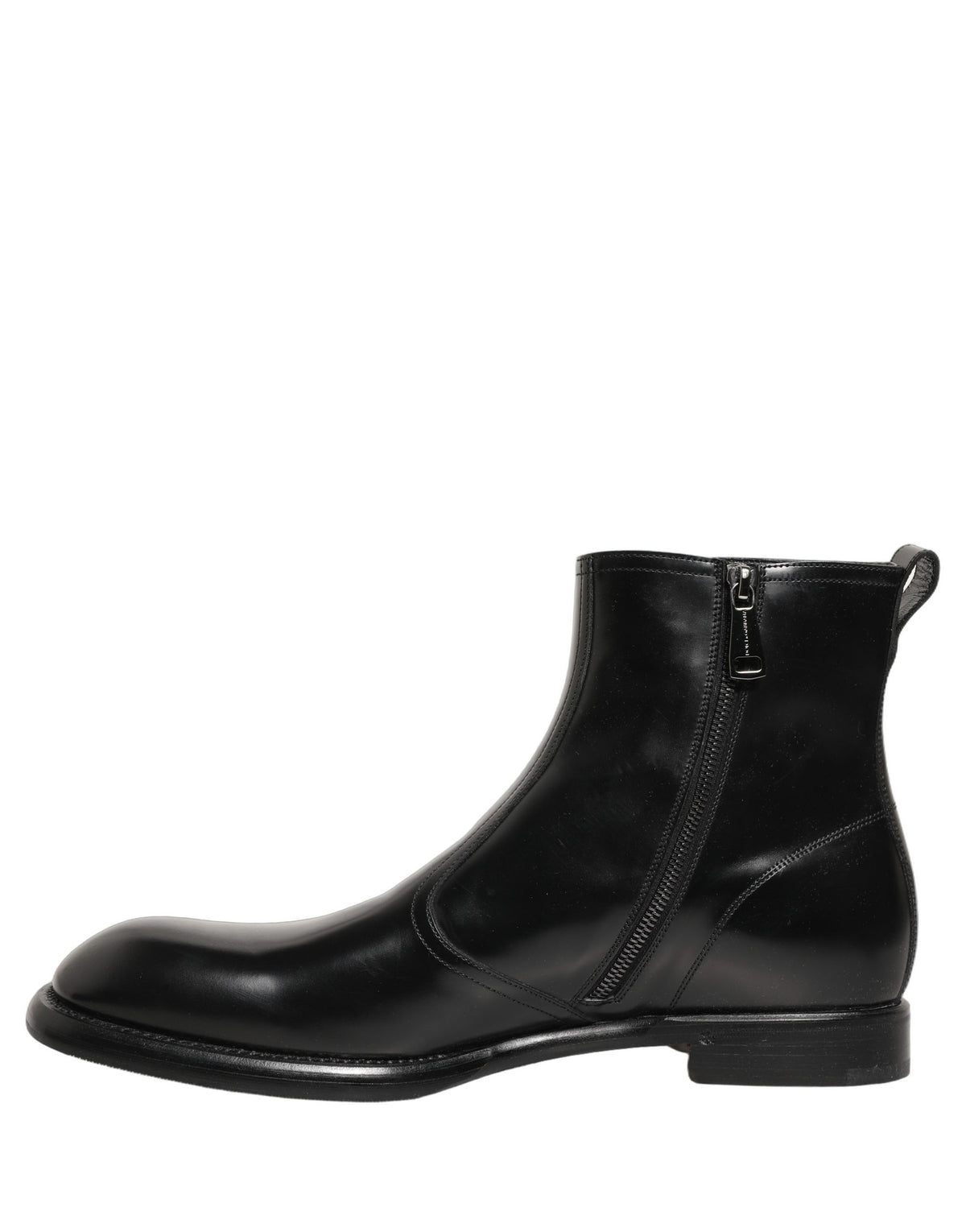 Dolce & Gabbana Black Leather Ankle Boots for Timeless Elegance