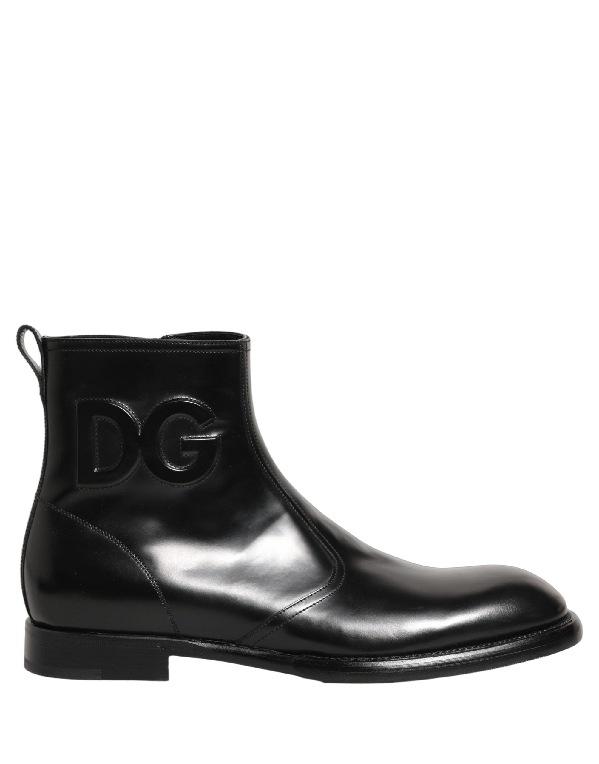 Dolce & Gabbana Black Leather Ankle Boots - Timeless Elegance