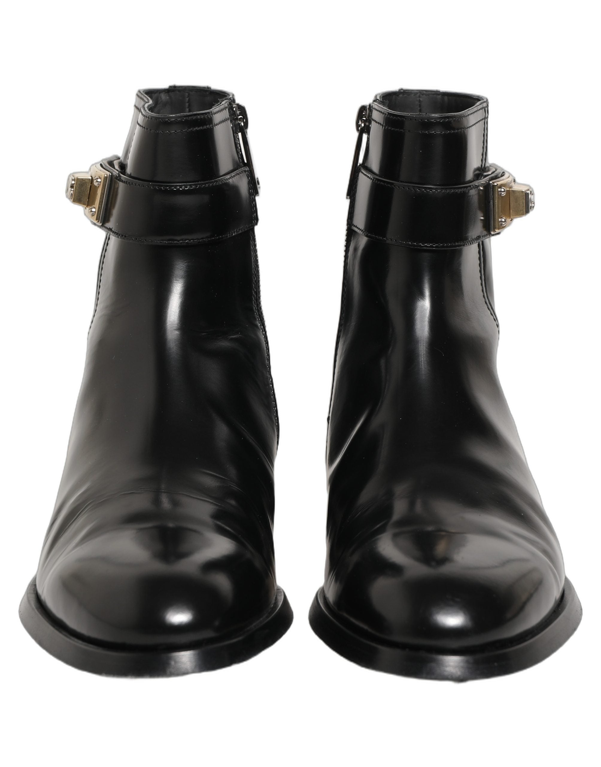 Dolce & Gabbana Black Leather Mid Calf Boots - Timeless Luxury