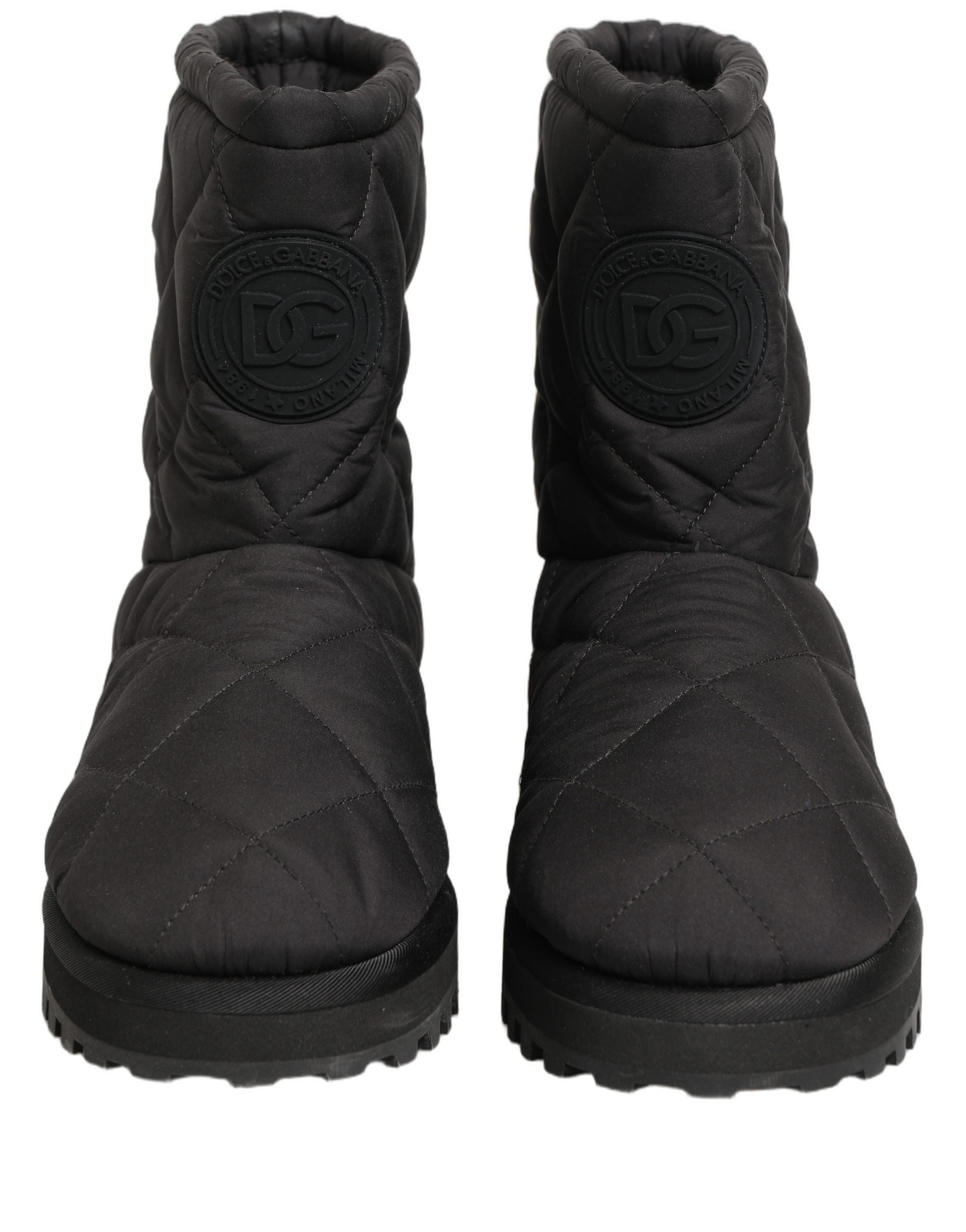 Dolce & Gabbana Black Quilted Mid Calf Boots - Timeless Luxury