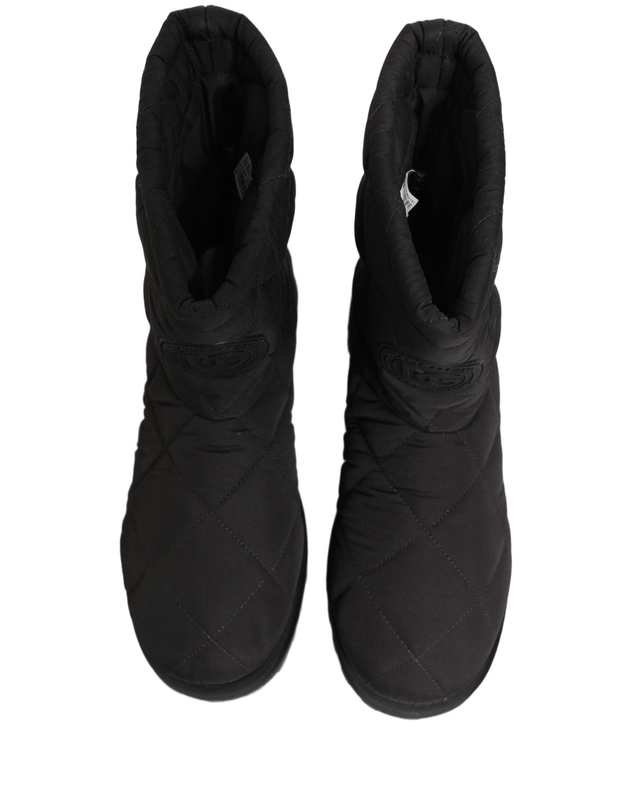 Dolce & Gabbana Black Quilted Mid Calf Boots - Timeless Elegance