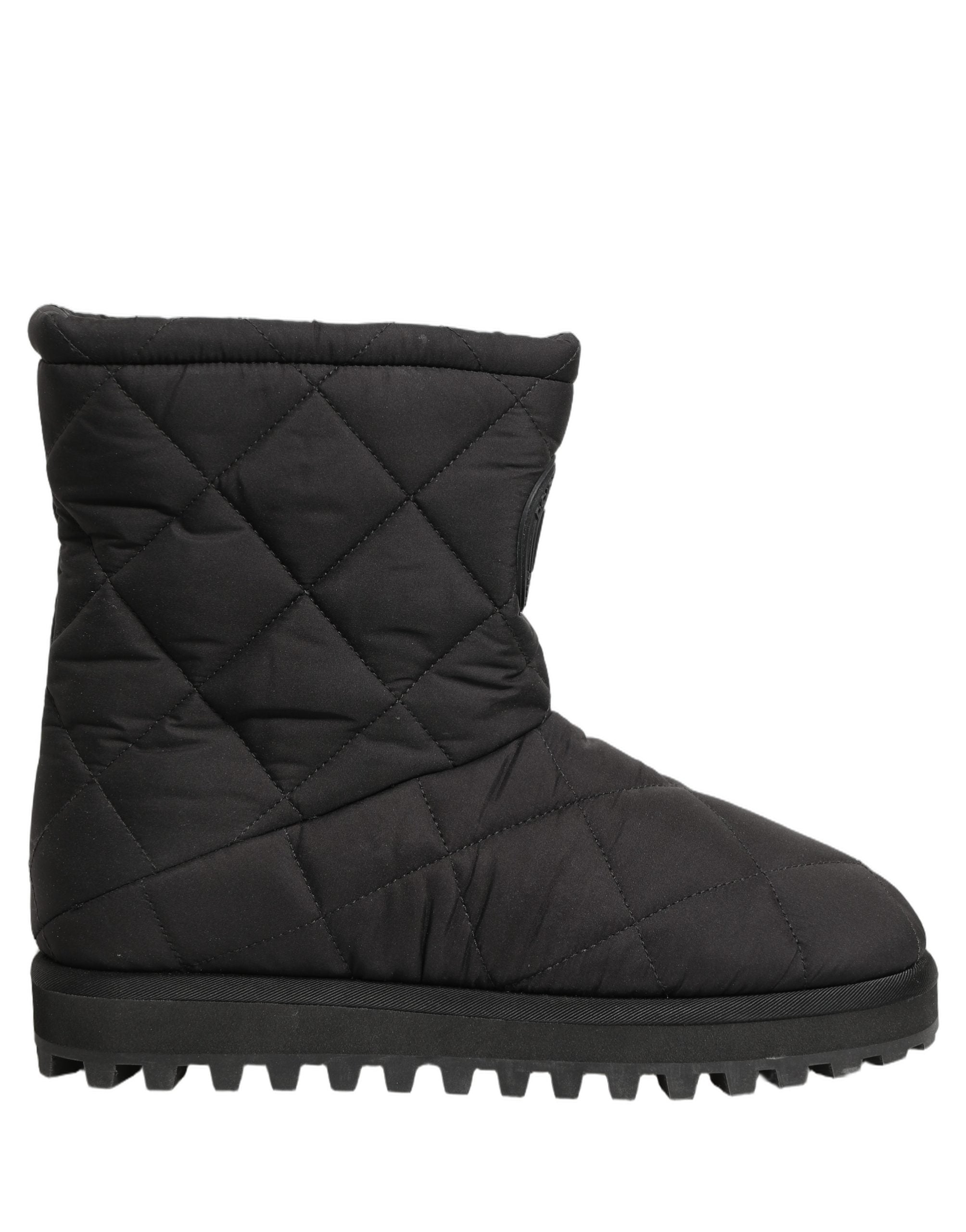 Dolce & Gabbana Black Quilted Mid Calf Boots - Timeless Elegance