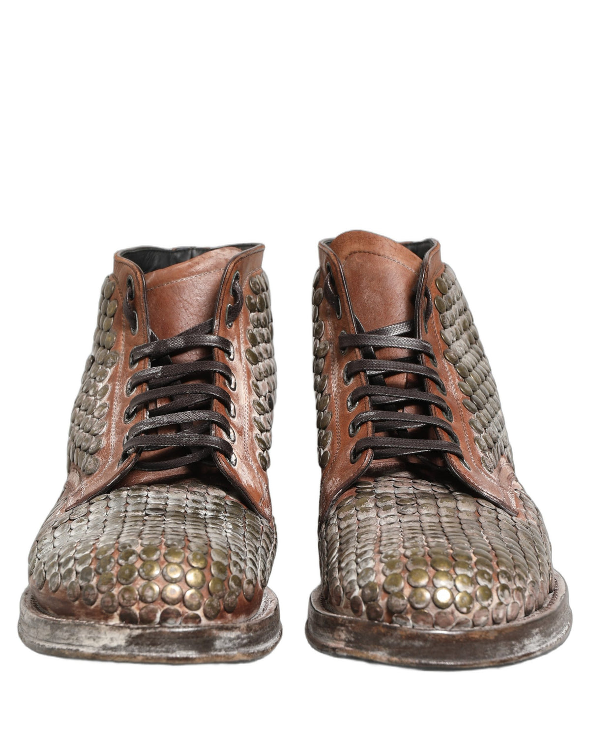 Dolce & Gabbana Brown Leather Ankle Boots - Artisanal Luxury