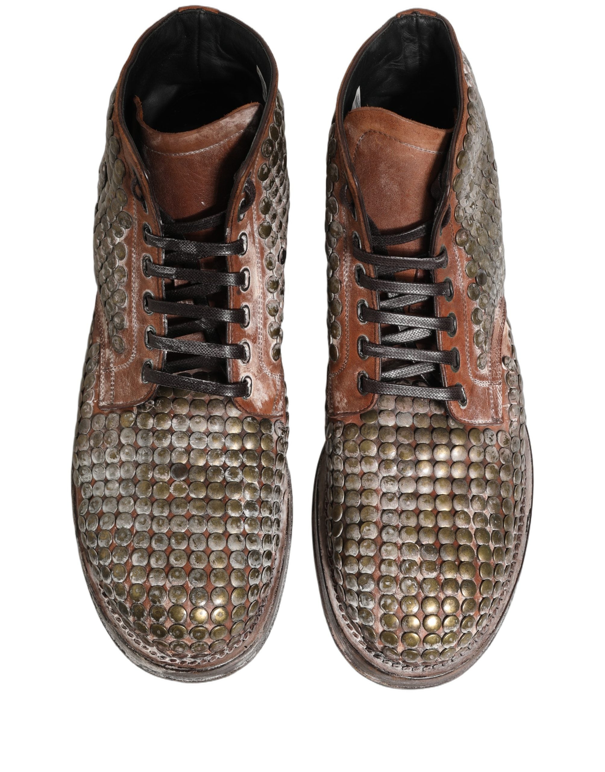 Dolce & Gabbana Brown Leather Ankle Boots - Artisanal Luxury