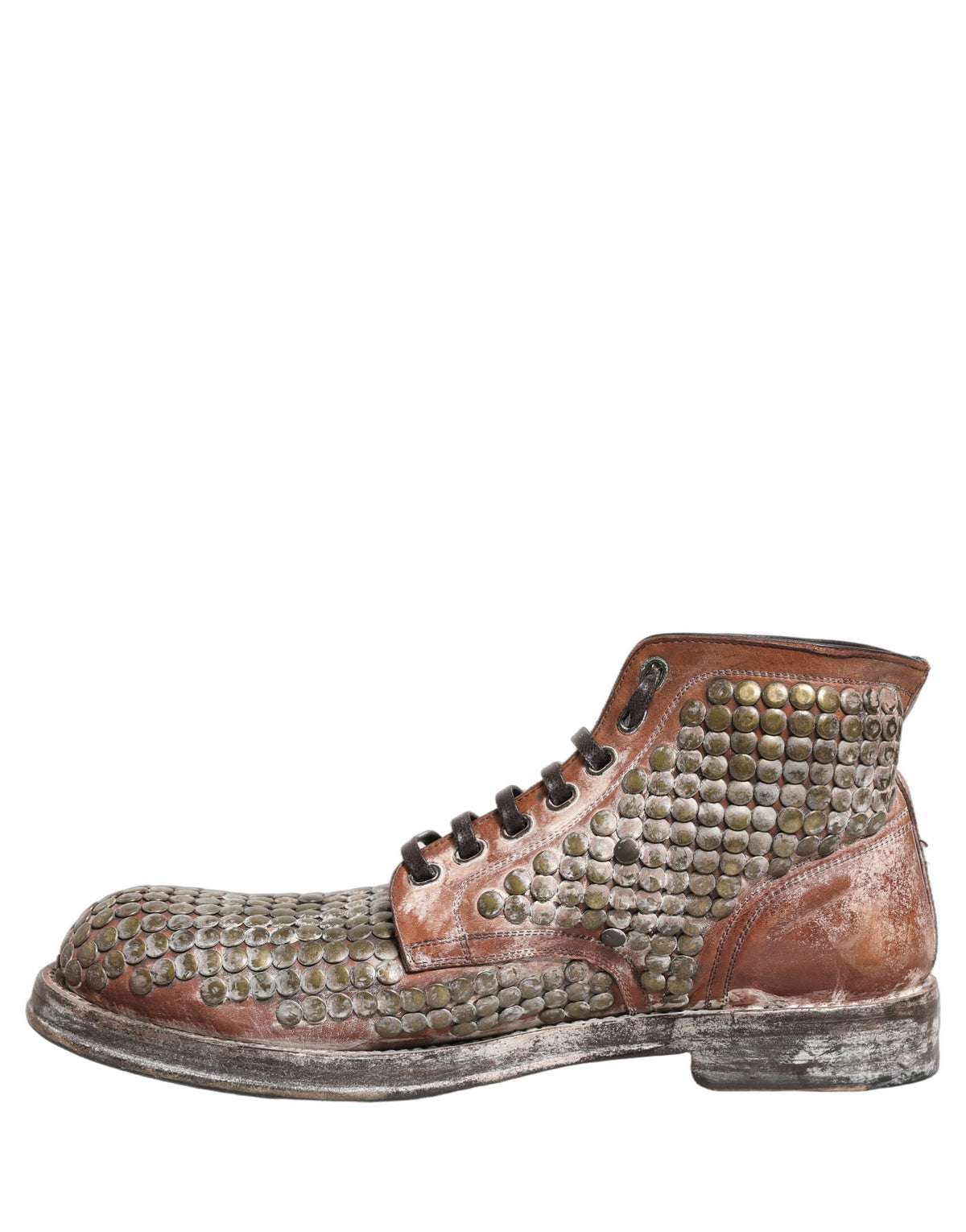 Dolce & Gabbana Brown Leather Ankle Boots - Artisanal Luxury