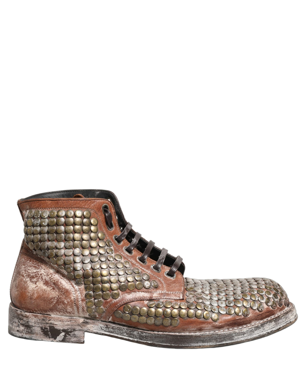 Dolce & Gabbana Brown Leather Ankle Boots - Artisanal Luxury