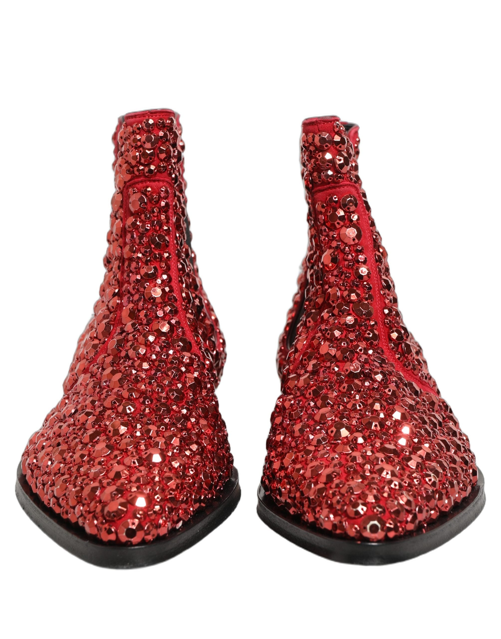 Dolce & Gabbana Red Chelsea Ankle Boots - Artisanal Luxury Footwear
