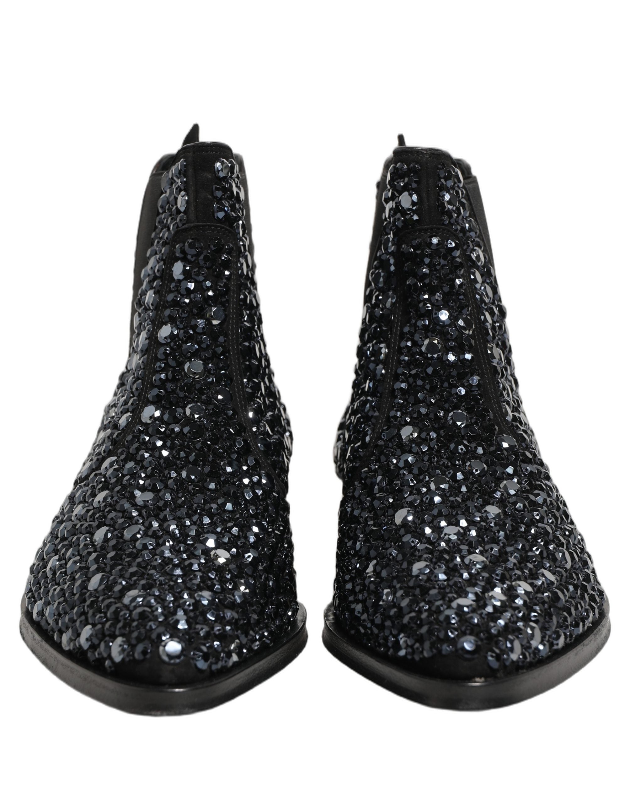 Dolce & Gabbana Black Embellished Chelsea Ankle Boots - Luxury Footwear