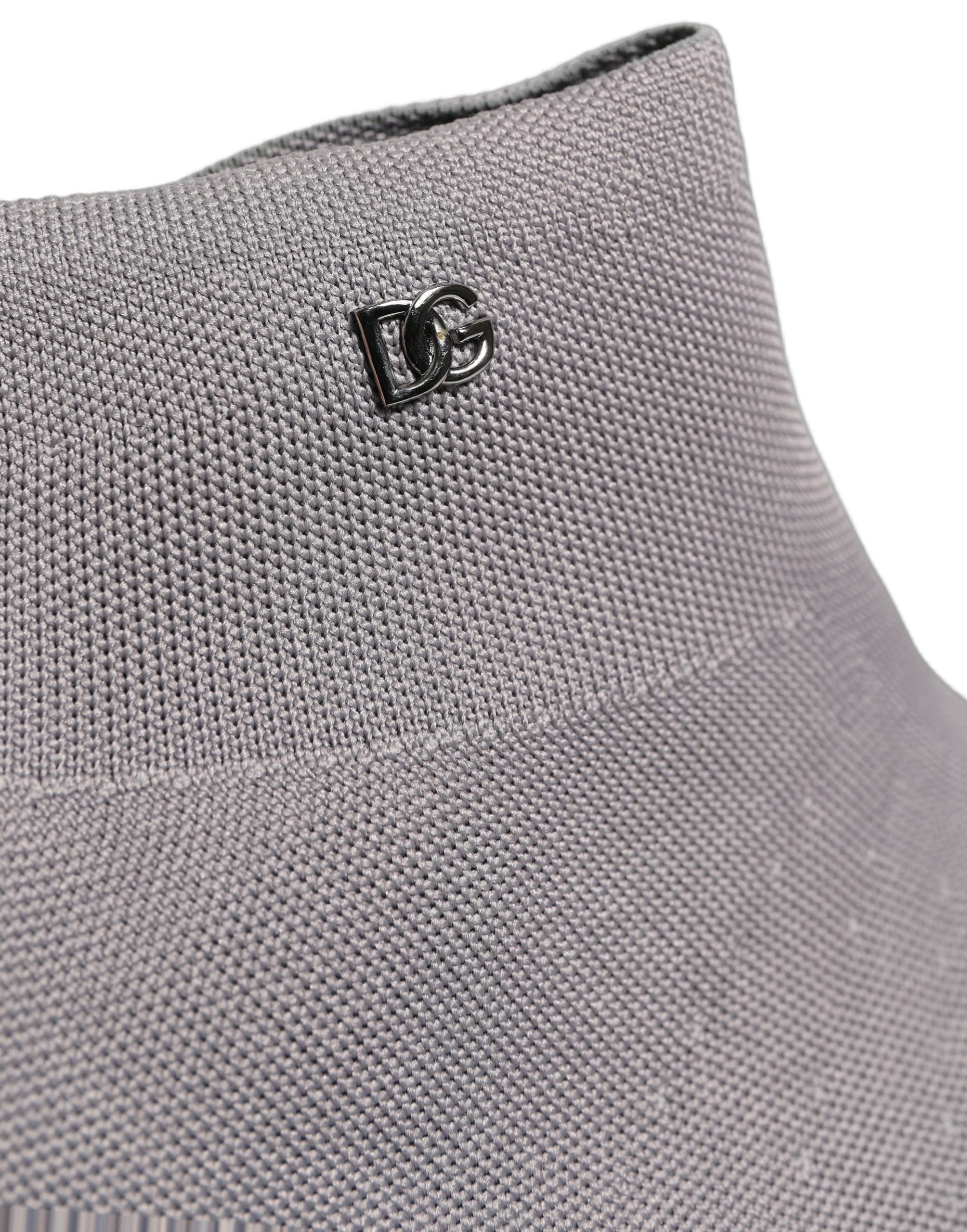 Dolce & Gabbana Gray Stretch Mesh Ankle Boots - Luxury Footwear