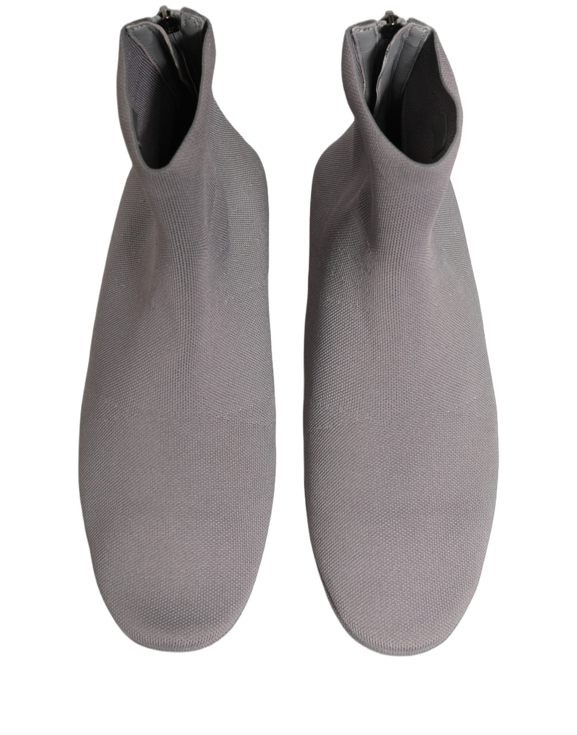 Dolce & Gabbana Gray Stretch Mesh Ankle Boots - Luxury Footwear