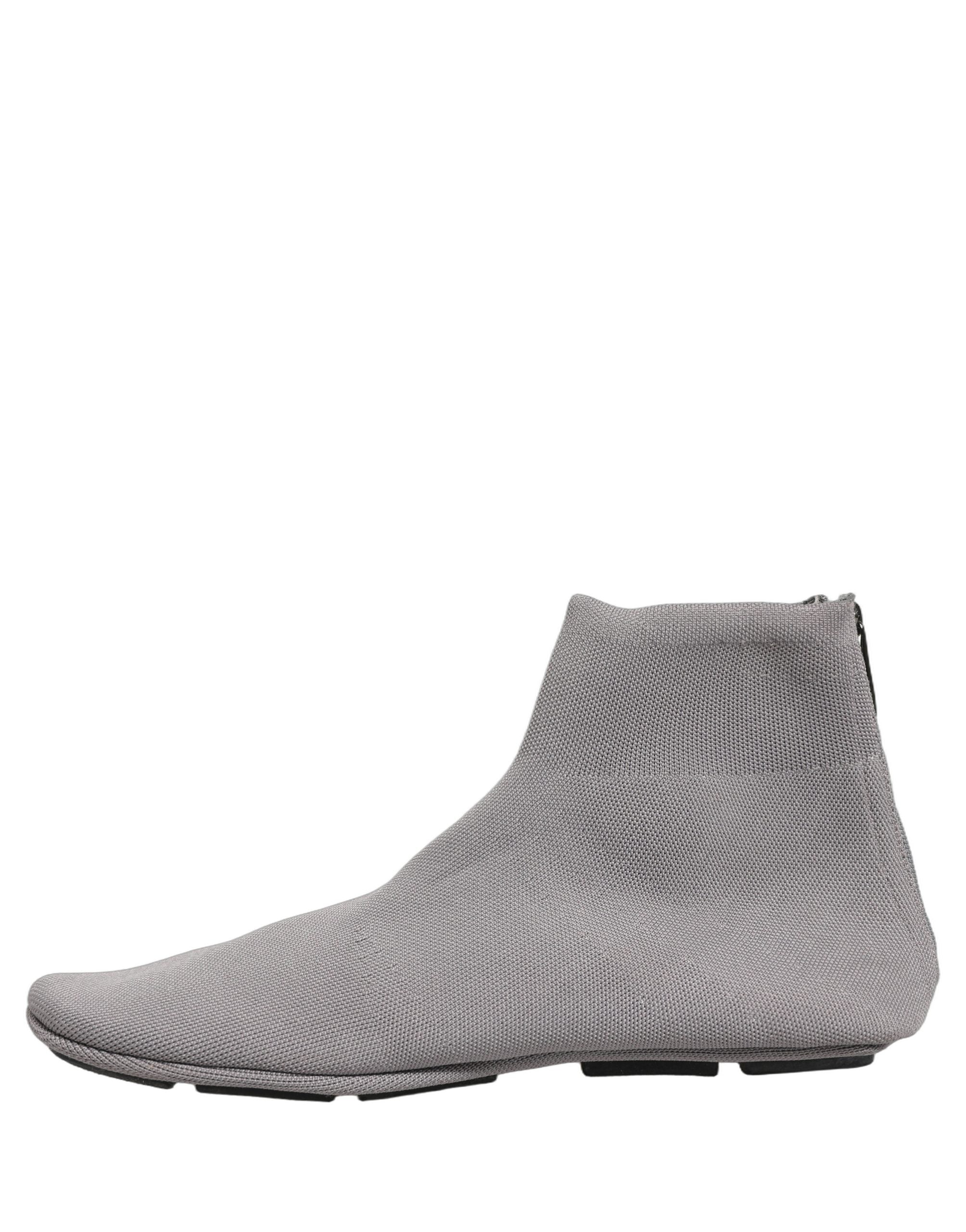 Dolce & Gabbana Gray Stretch Mesh Ankle Boots - Exquisite Luxury