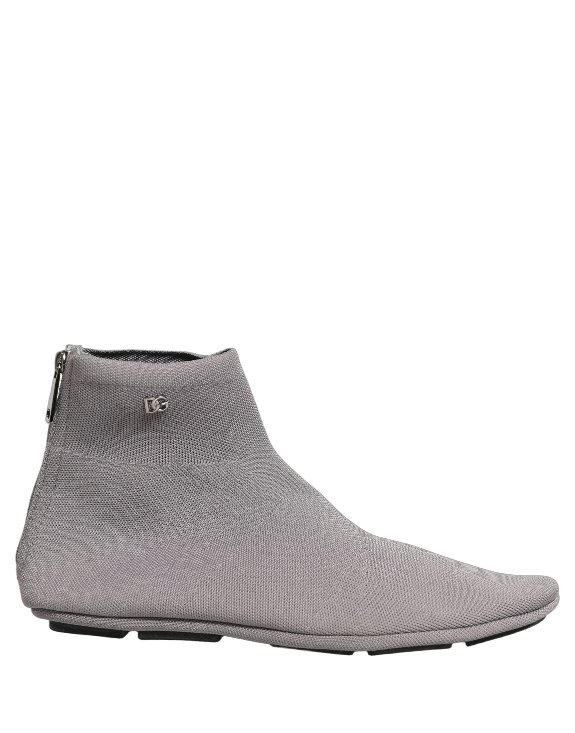 Dolce & Gabbana Gray Stretch Mesh Ankle Boots - Timeless Elegance