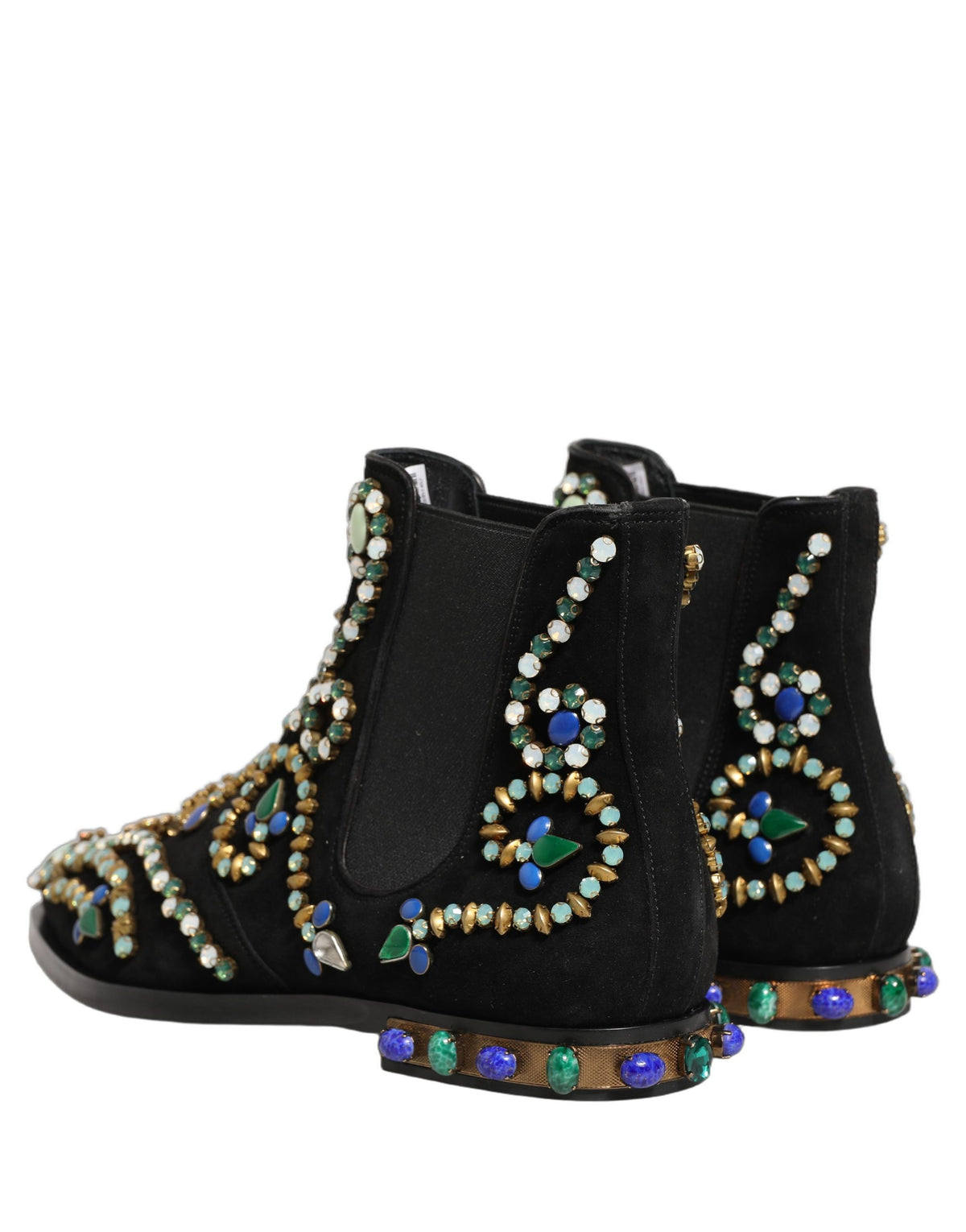 Dolce & Gabbana Black Embellished Chelsea Ankle Boots - Luxury Elegance