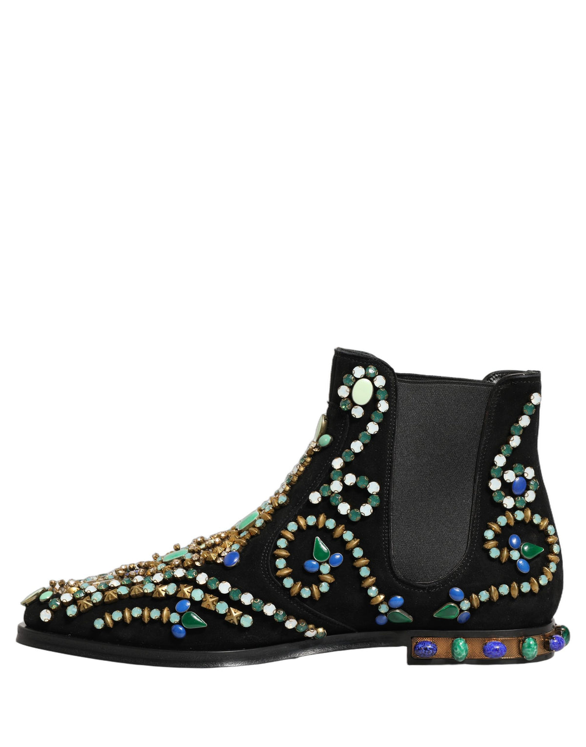 Dolce & Gabbana Black Embellished Chelsea Ankle Boots - Luxury Elegance